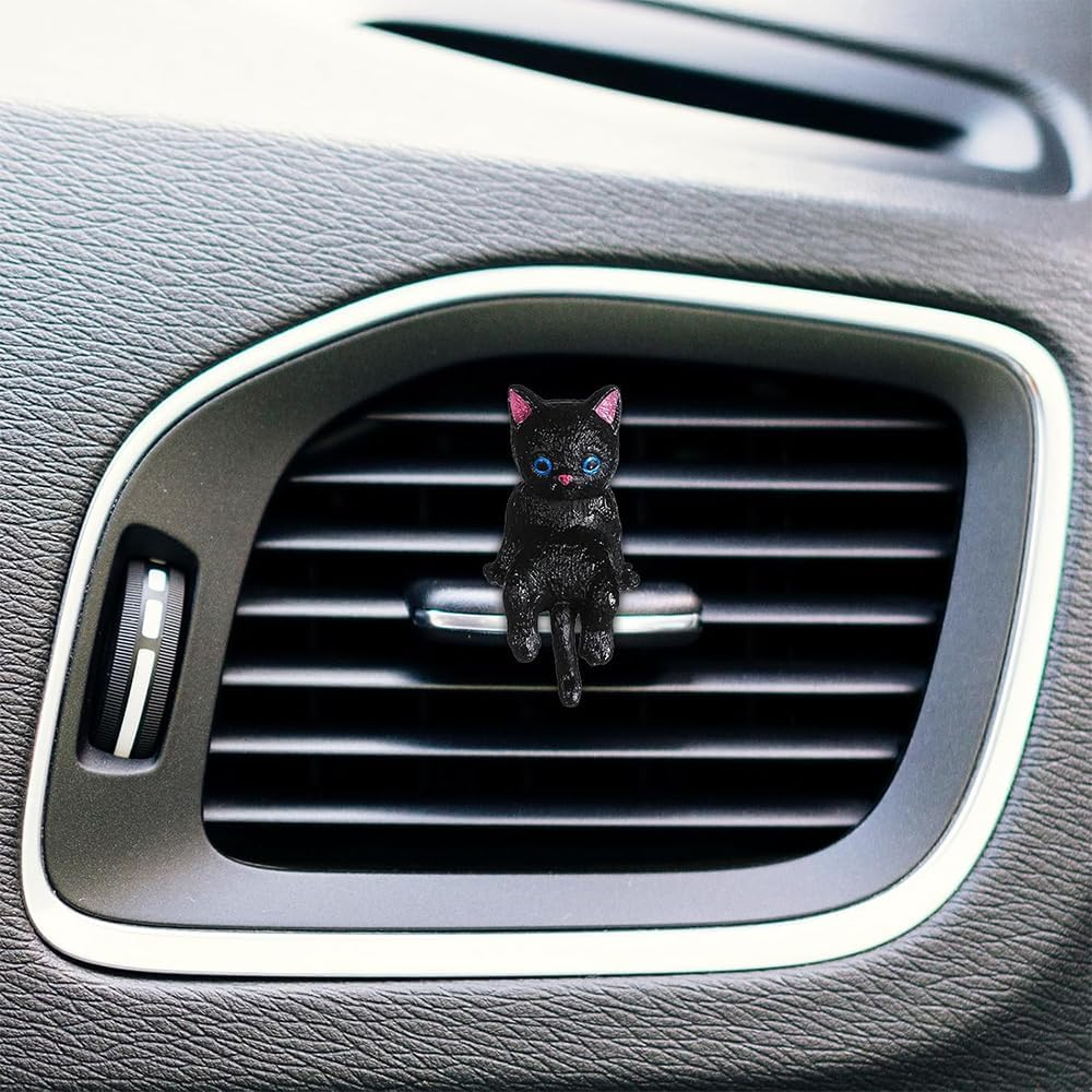 5Pcs Cat Car Accessories, Mini Cute Dashboard Decorations & Rear View Mirror Ornaments,Set of 5 (Black, Orange, White) for Women & Girls image number 6