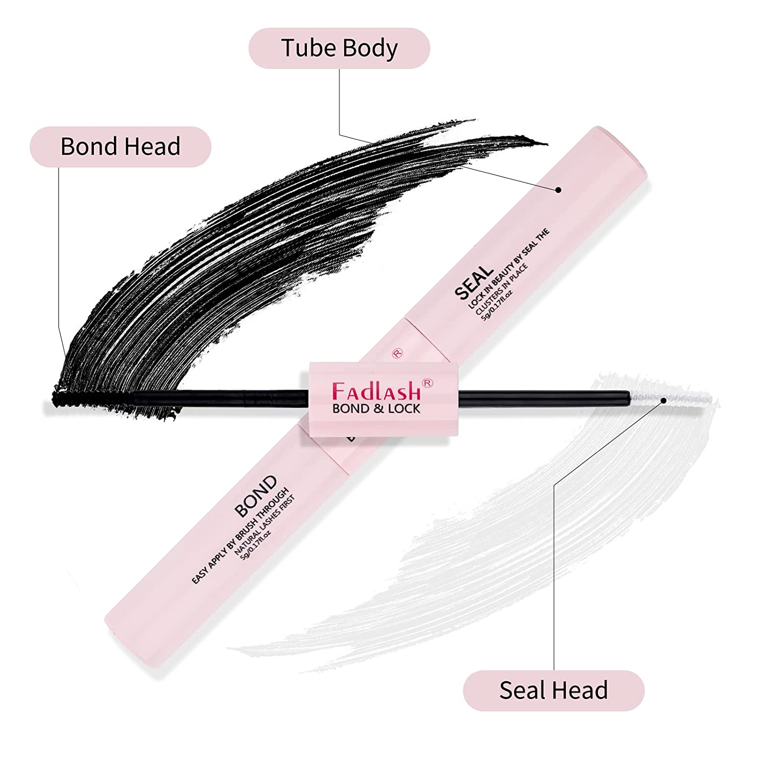 Lash Bond and Seal DIY Eyelash Extension Bond Seal for Individual Lash Clusters Cluster Lash Glue Mascara Wand for All Self Application Hold 48-72 Hours image number 3