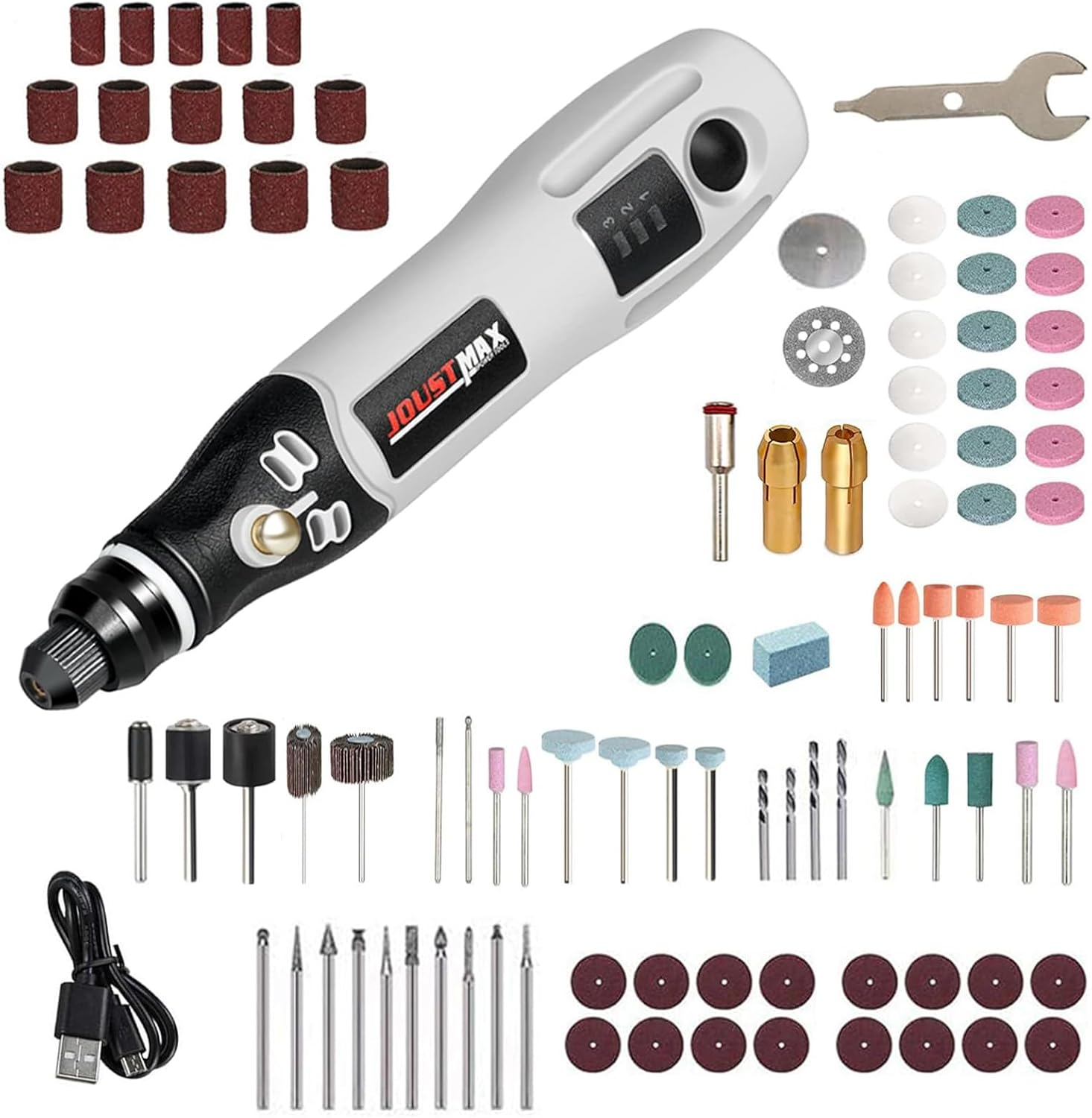 YUENTOEN 4.2V Mini Cordless Rotary Tool, USB Charging Power Rotary Tool with 98 Accessories, Multi-Purpose 3-Speed Power Grinder Tool for Sanding, Polishing, Drilling, Etching, Engraving, DIY Crafts image number 1