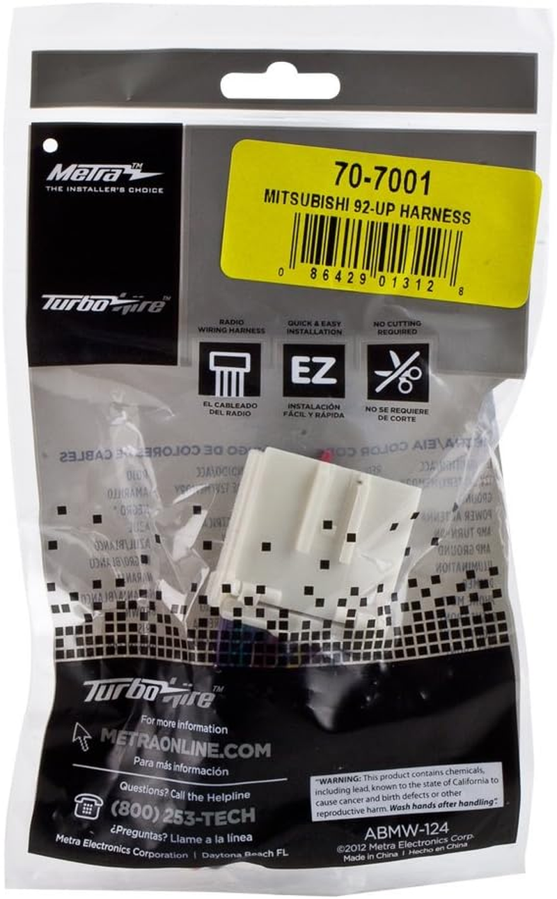 Metra 70-7001 Radio Wiring Harness for Mitsubishi 1992-Up, Black image number 2