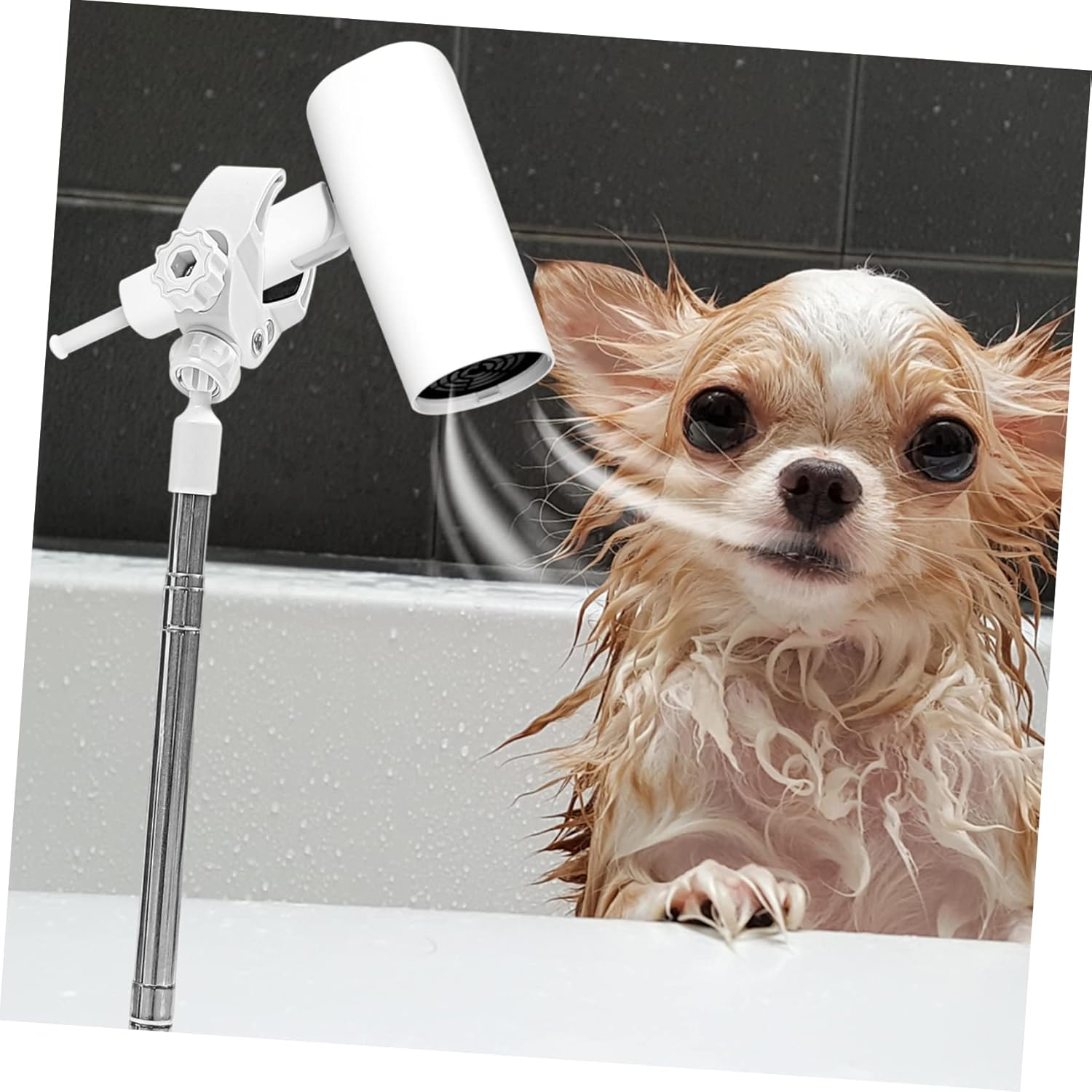 FOYTOKI Hair Dryer Rack Blower Floor Stand Hands Hair Dryer Holder Sturdy Stand for Smooth Surface image number 1