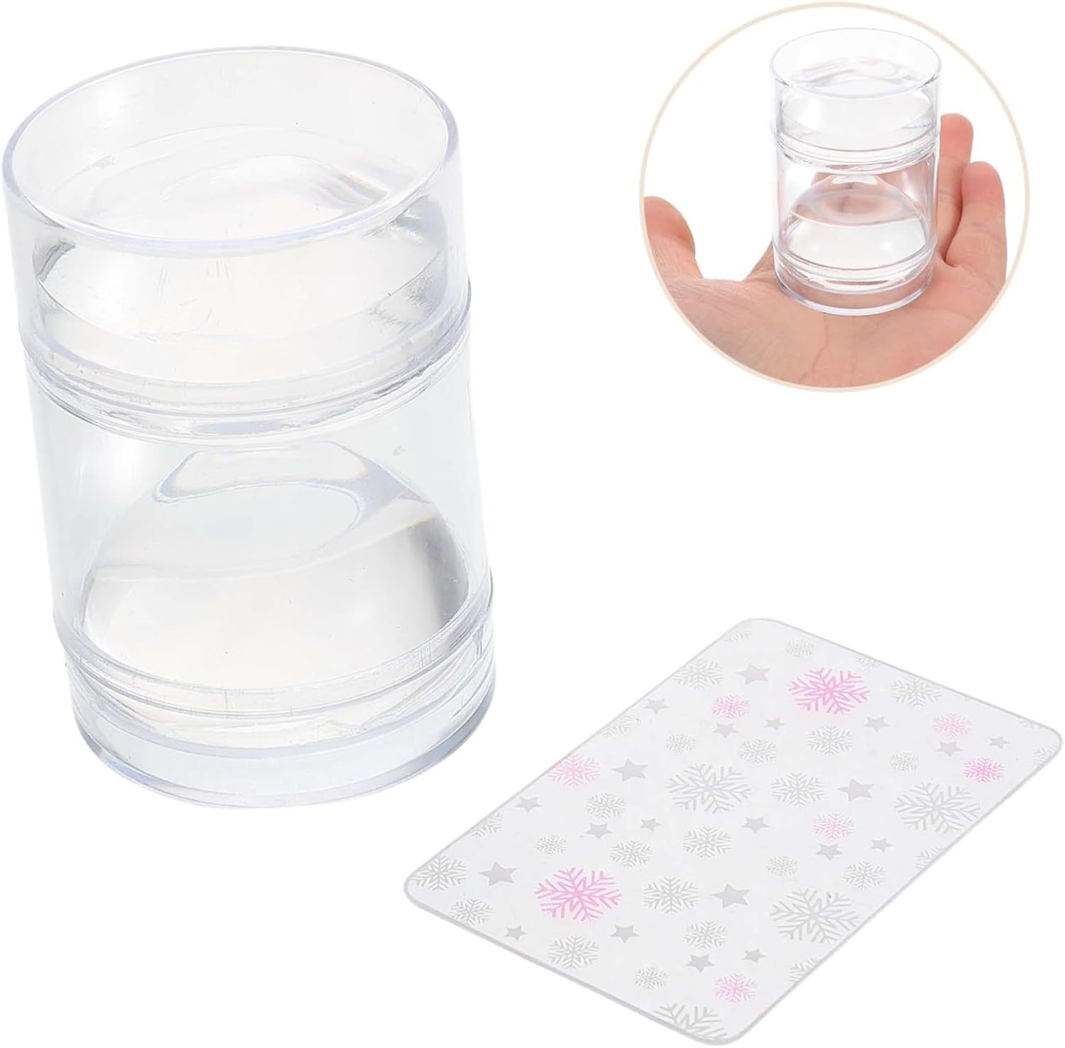 FRCOLOR Silicone French Nail Art Stamper Set Manicure Template Tools Body Jelly Stamping for Nail Art - Rose Gold image number 7