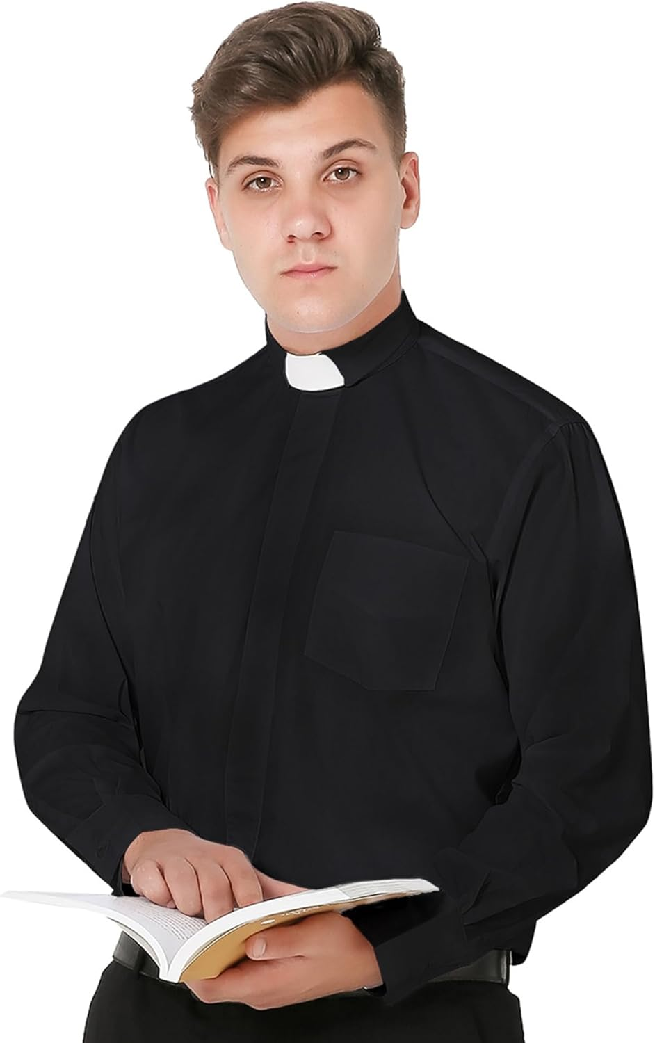 Ivyrobes Mens Tab-Collar Long Sleeves Clergy Shirt 4 Colours