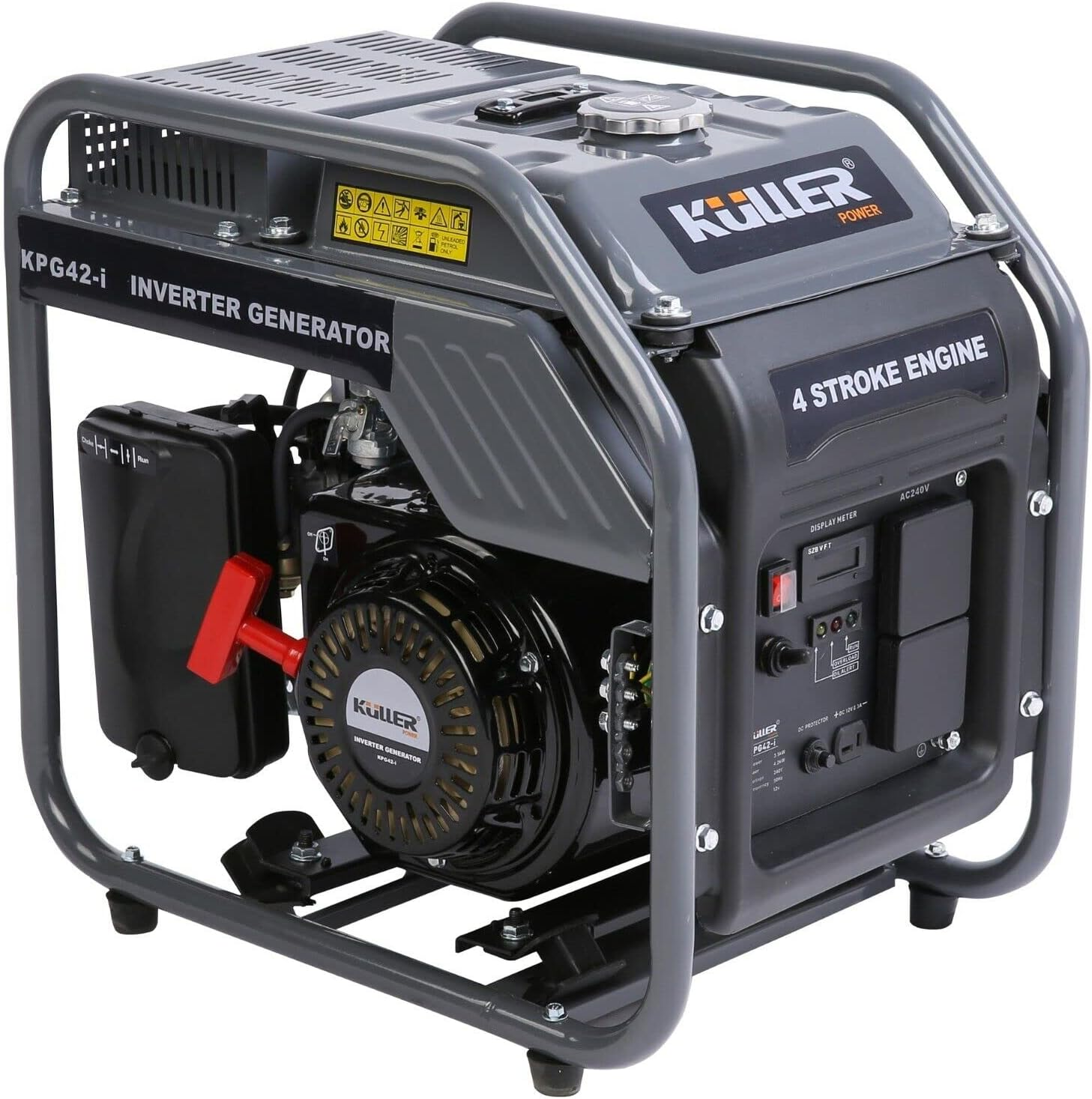 KULLER Inverter Generator 4.2KW Max 3.5KW Rated Pure Sine Wave Single-Phase Petrol DC Output Camping image number 4