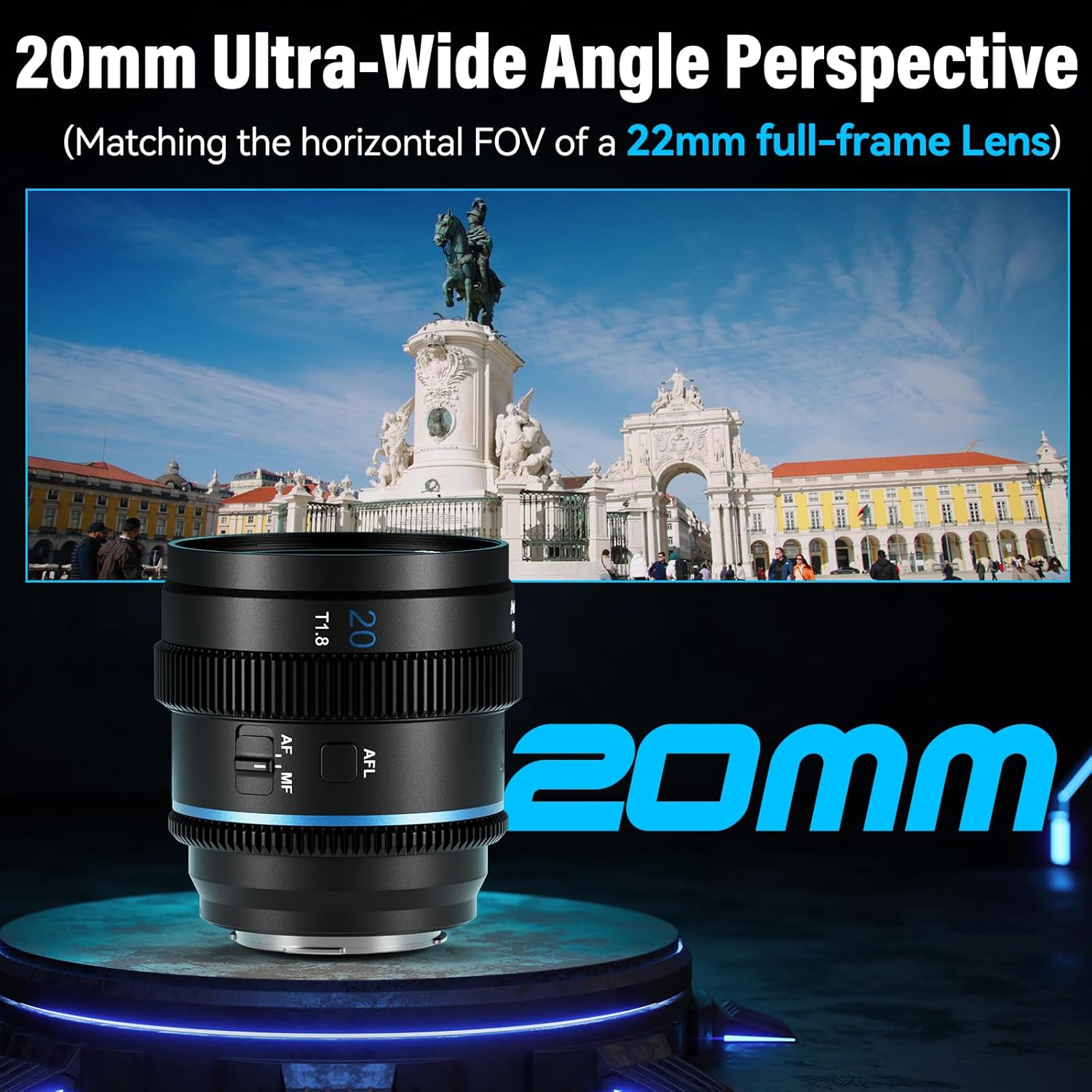 SIRUI 20Mm T1.8 1.33X Anamorphic Lens S35 Autofocus Lens (Compatible with E-Mount) A6500/A6700/FX3/30/ZV-E Series/A7 Series/A9/9Ii-Neutral Flare image number 6