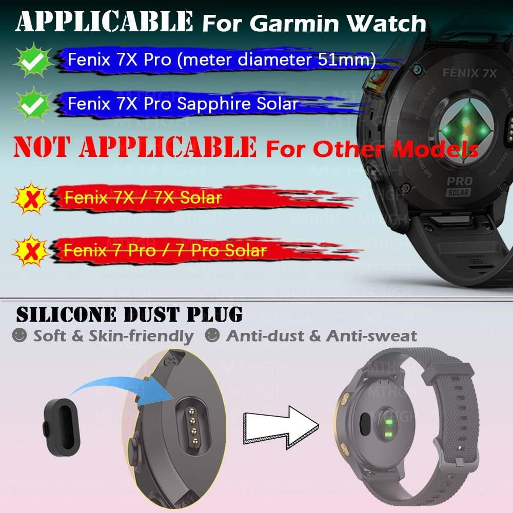 Screen Protector for Garmin Fenix 7Xpro / 7X Pro Solar 51Mm Smartwatch [4 Pcs] + Anti-Dust Plugs 5Pcs, MTHGH Tempered Glass 9H Hardness Anti-Scratch Bubble Free Film Ultra-Thin Protective Cover image number 4