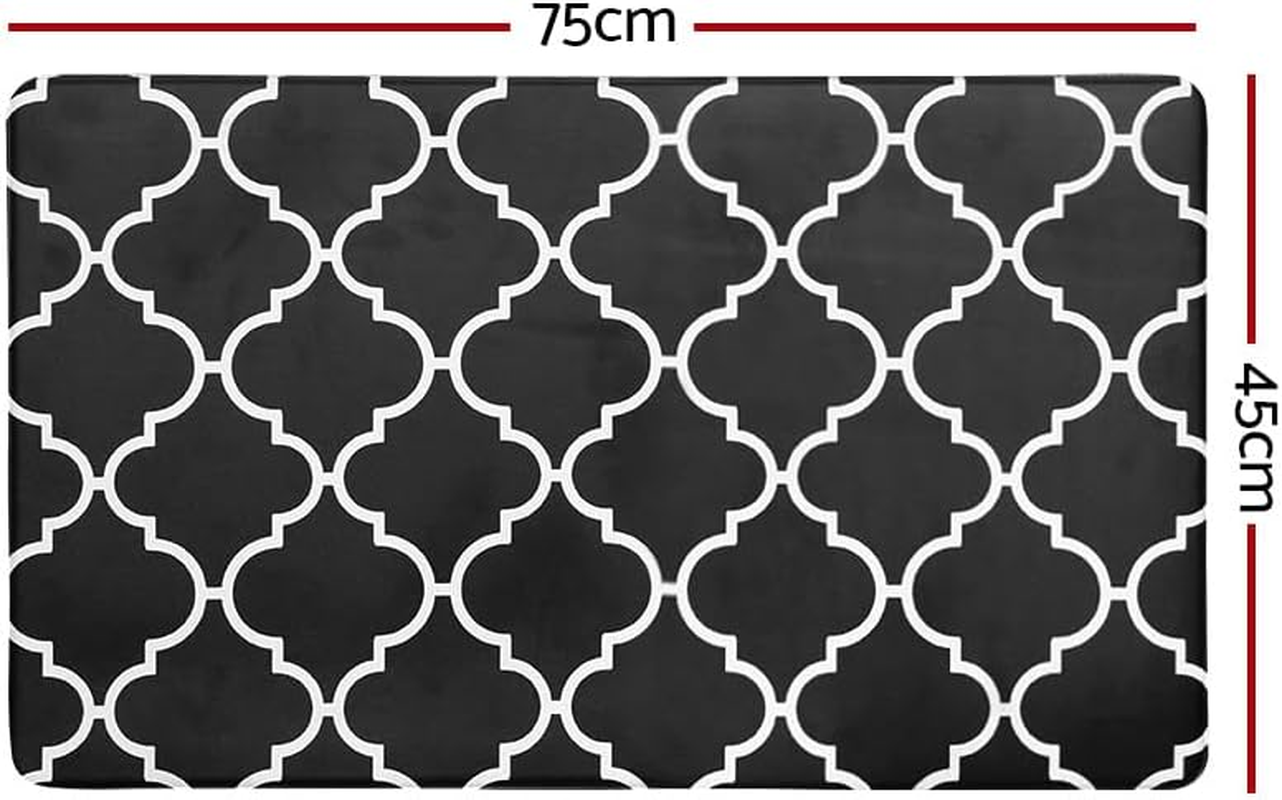 Artiss Kitchen Mats, 45 X 75Cm PVC Non-Slip Floor Rugs anti Fatigue Door Standing Mat, Waterproof Comfort Carpet for Living Room Bathroom Laundry Sink, Black image number 3