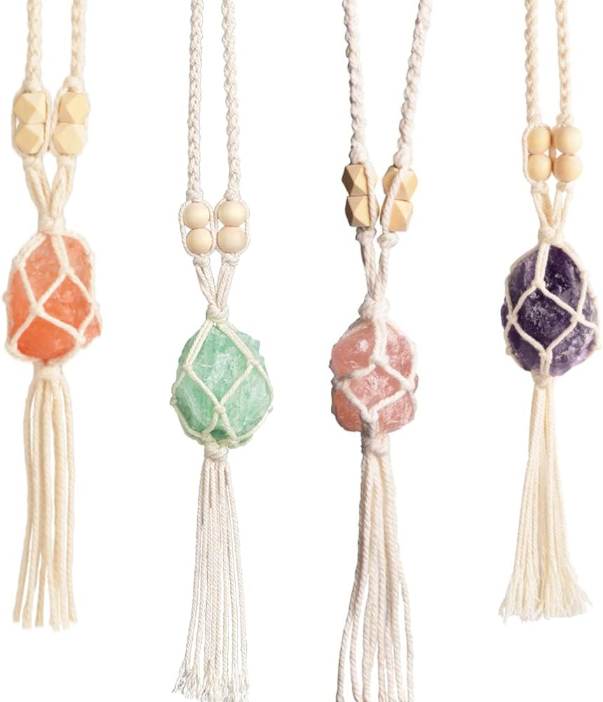 Healing Crystals Feng Shui Hanging Ornament Car Ornament Meditation Hanging Ornament Window Ornament for Home Decor (1 Piece Amethyst)