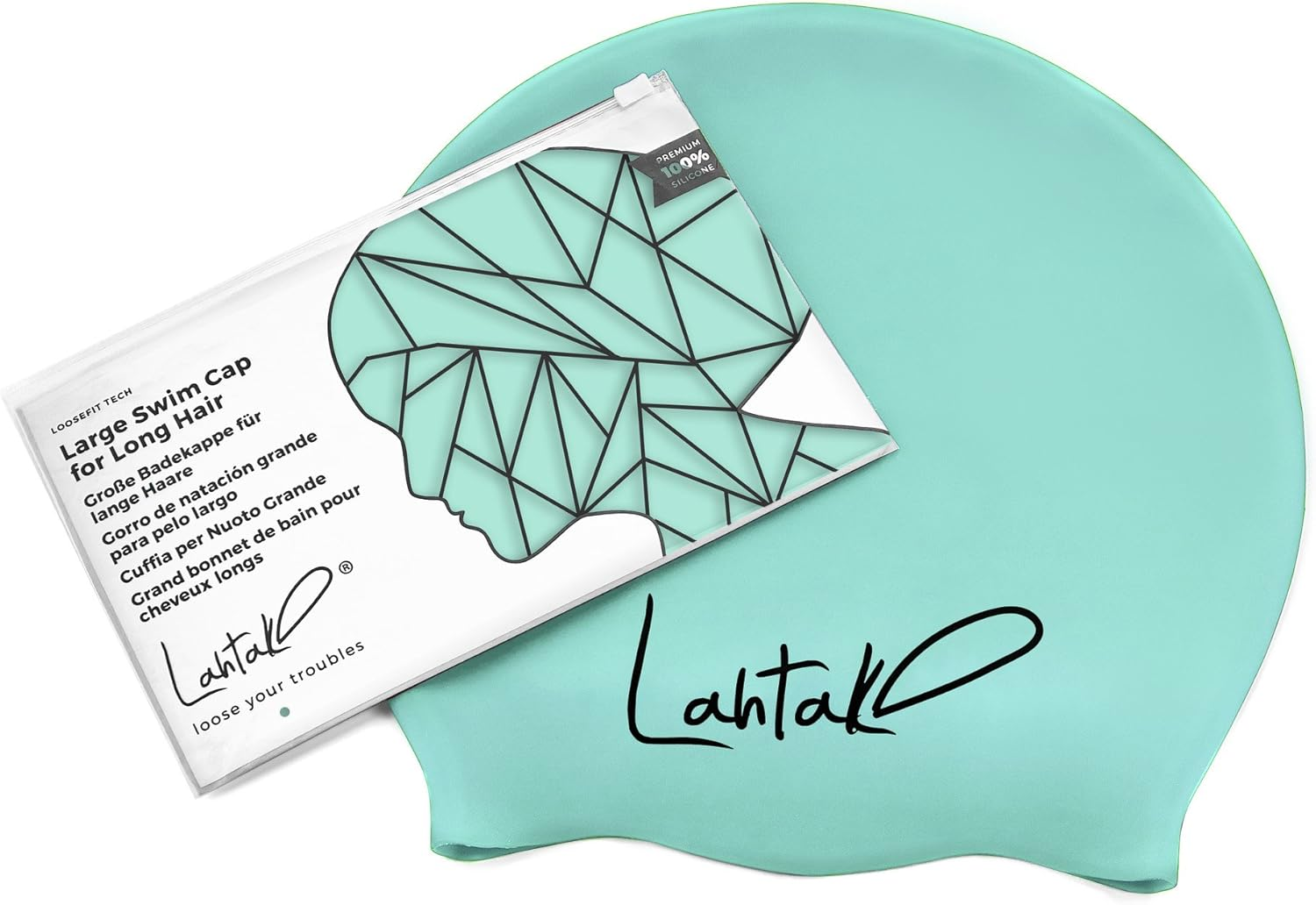 Long Hair Swim Cap | Swimming Caps for Women Men | Extra Large XL Waterproof Silicone | Dreadlocks Braids Afro Hair Extensions Weaves Dry Hair | Durable Adult Swim Hat | Open Water Swimming Pool image number 2