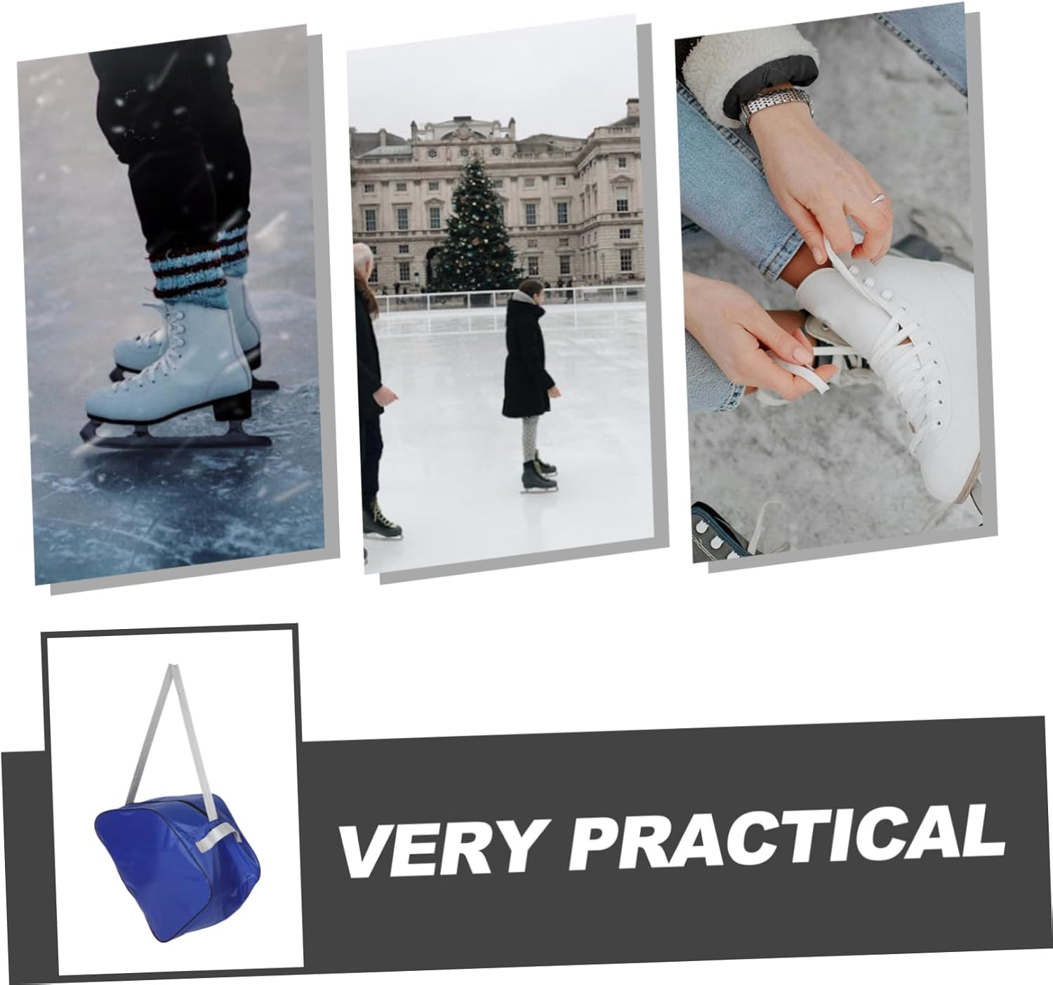 TOBBOMEY Skate Bag Shoulder Strap Roller Skate Organizer for Boys and Girls Oxford Fabric Simple Stylish image number 4