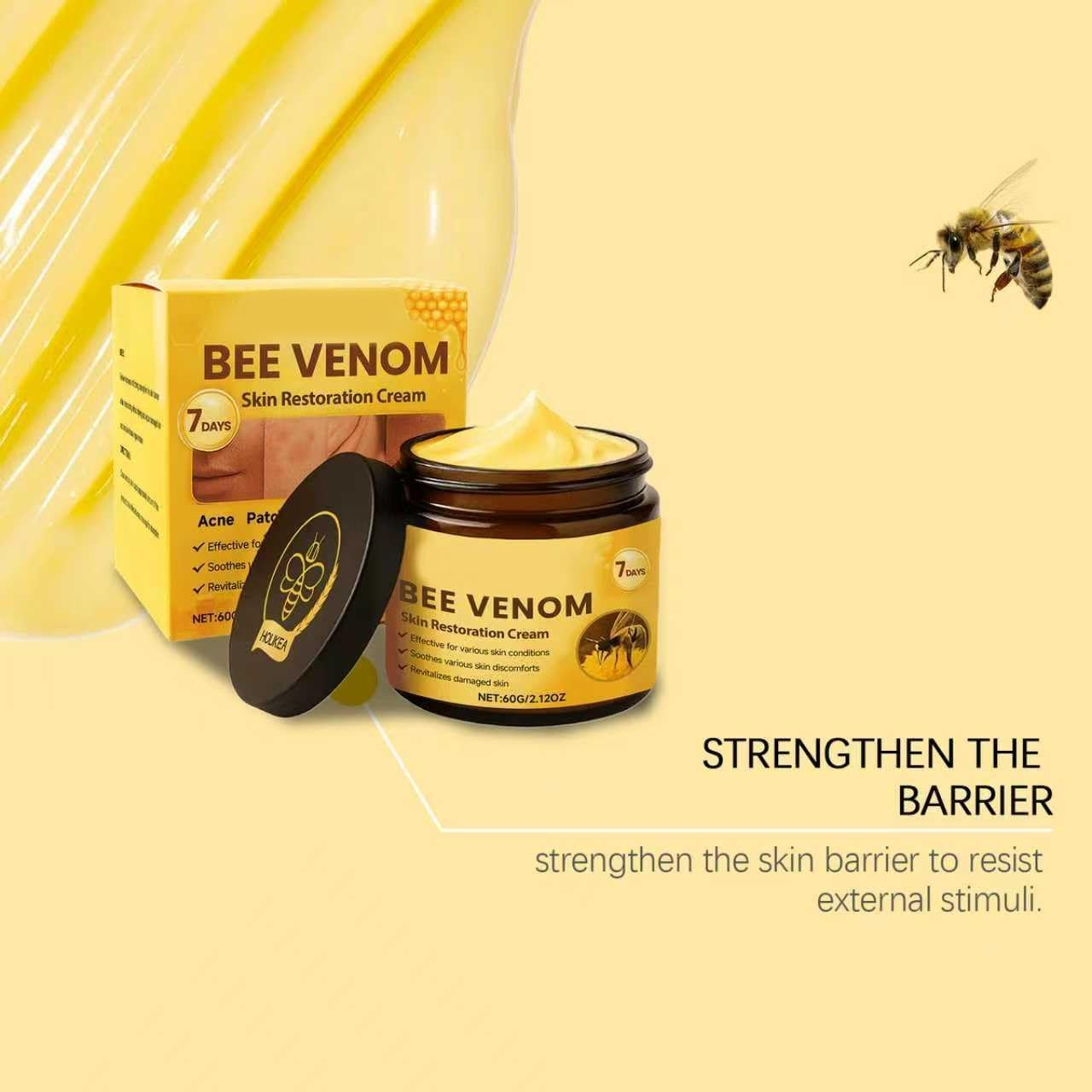 Zentheca Bee Venom Cream, Bee Venom Skin Restoration Cream, Be-E Veno-M Comprehensive Crea-M, Natural Ingredients, for All Skin Types (2PC) - 2Pc image number 5