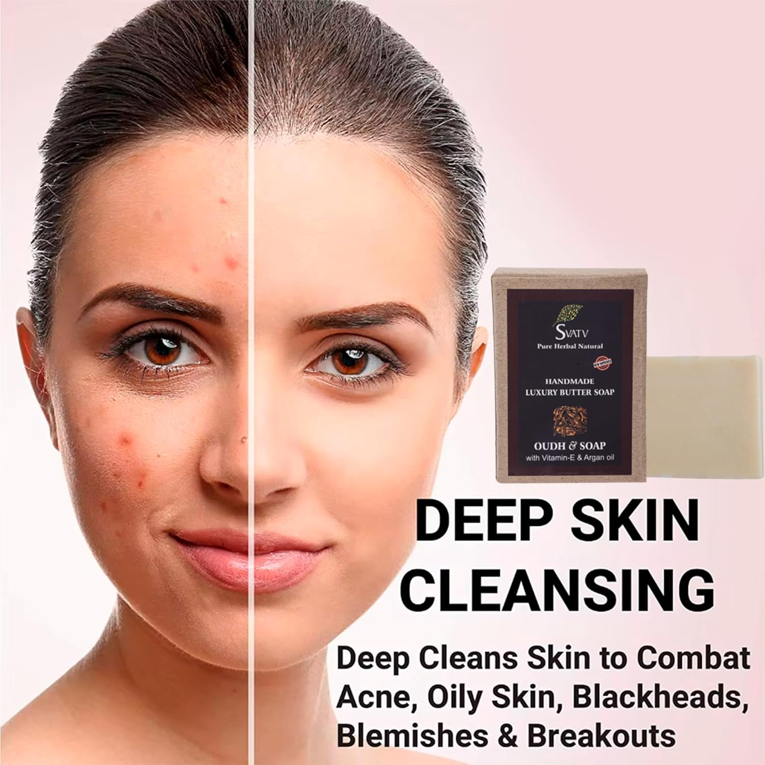 SVATV Handcrafted Savon with Oudh & Vitamin E | Soothing Herbs | Moisturized Skin - Traditional Ayurvedic Herbal Body Savon Bars for Men & Women, All Skin Types - 125G X2 Bars image number 6