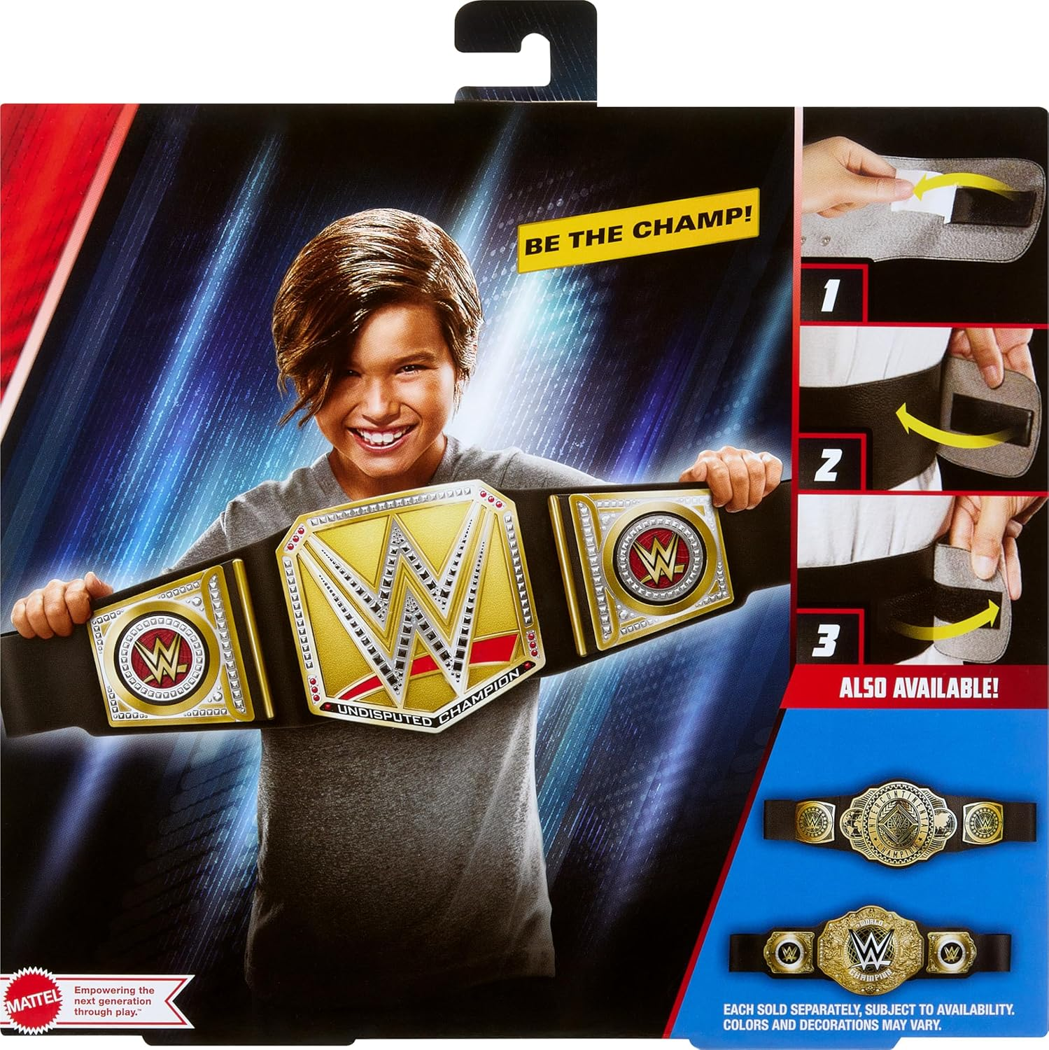 Mattel WWE Championship Role Play Title Belt with Adjustable Strap for Kids image number 1
