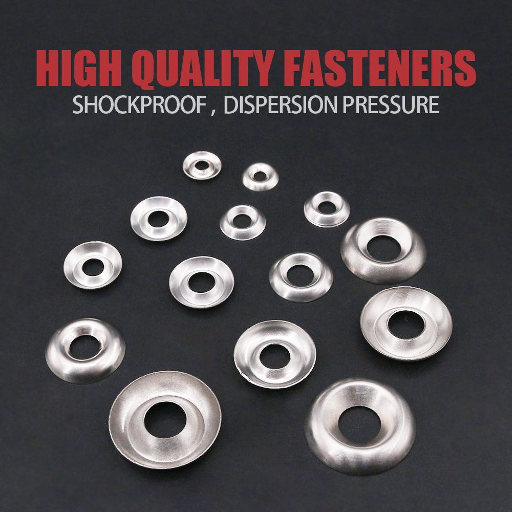 Hilitchi 295-Pcs [#4 - #16] Finishing Cup Countersunk Washer Assortment Set - 304 Stainless Steel image number 6