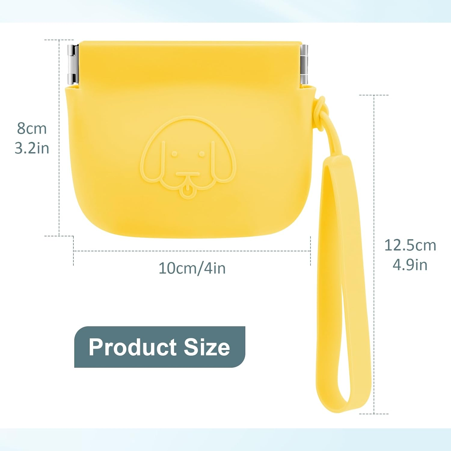 WALLFID Silicone Dog Treat Pouch Small Bag,Auto Closure,With Pet Training Clicker,Walking Bag for Dog and Cat,Pocket Size,Easy to Clean,Odorless (Yellow)&hellip; image number 1