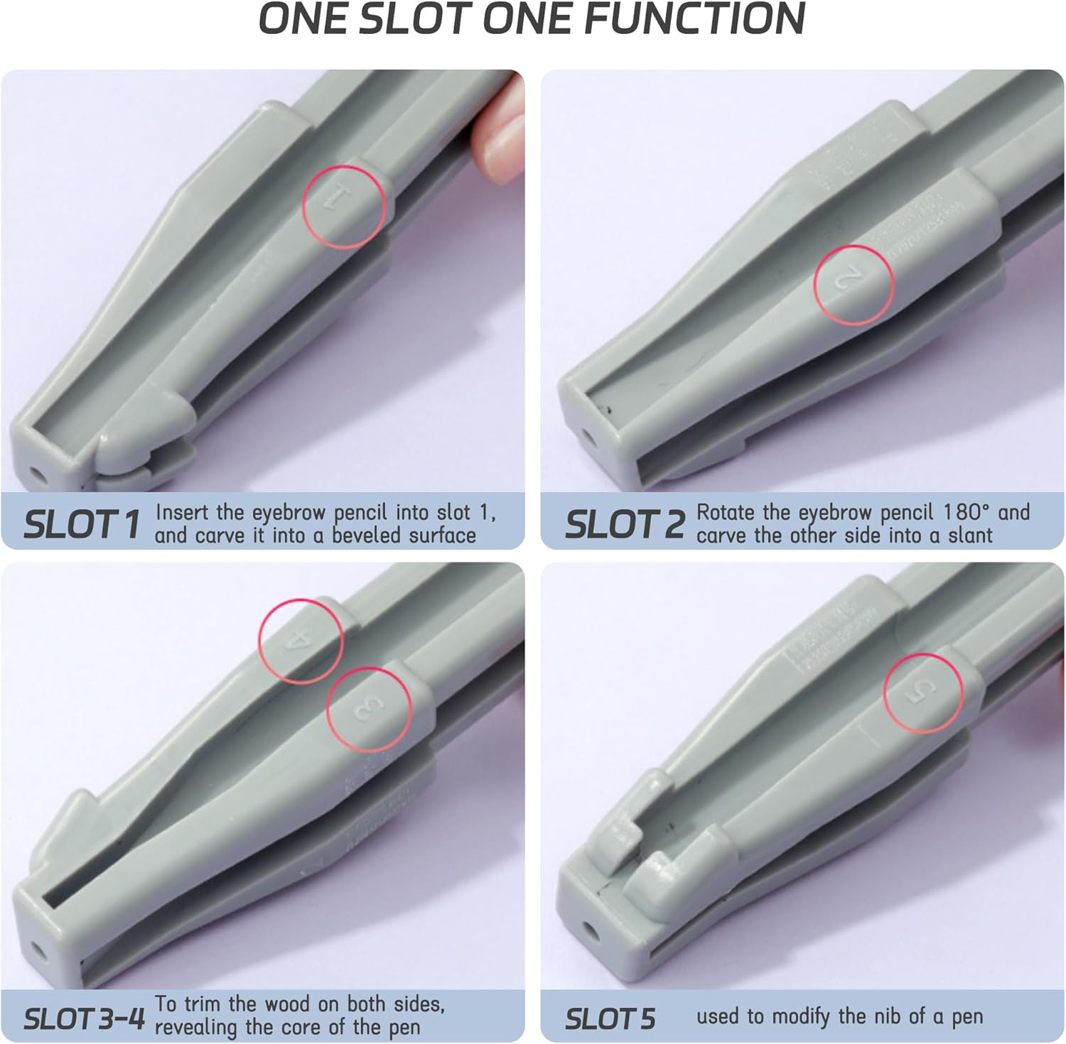 Duckbill-Shape Eyebrow Pencil Sharpener - 4 in 1 Safe Blade Guard Shaper with Non-Slip Grip, Easy to Use, Design for Makeup Beginners image number 2