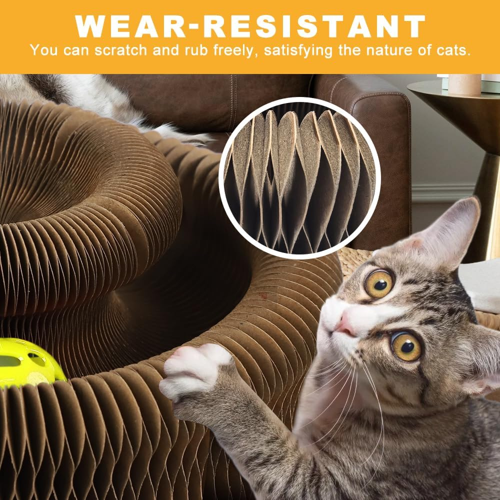 Mhwan Scratching Cocoon for Cats, 2-In-1 Cat Toy Self-Activity and Kitten image number 2