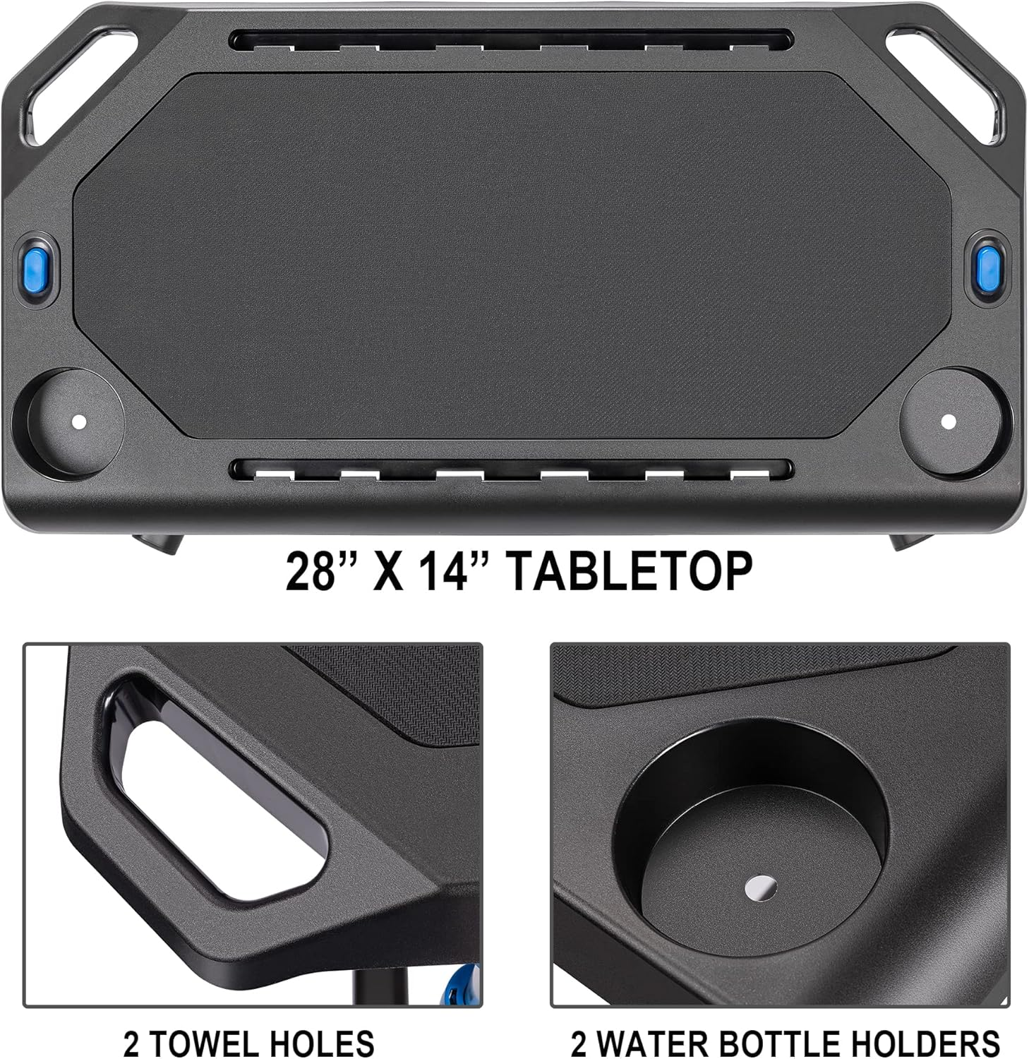 CXWXC Indoor Cycling Desk - Adjustable Height Bike Deak Laptop Stand Non-Slip Surface - Portable Bike Trainer Fitness Desk with Lockable Wheels image number 3