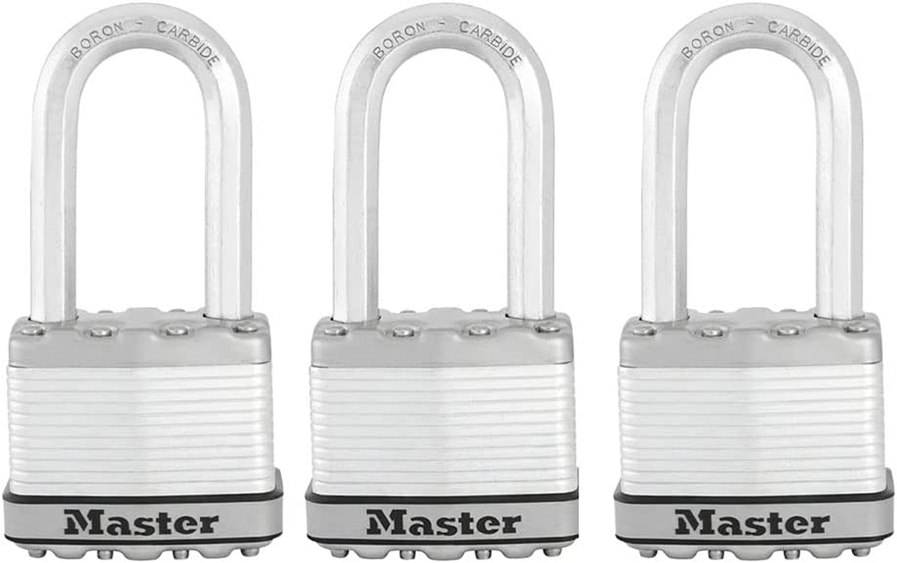 Master Lock M1XTRILH Magnum Laminated Steel Padlock with Shackle, 45 Mm Size (Pack of 3) image number 2