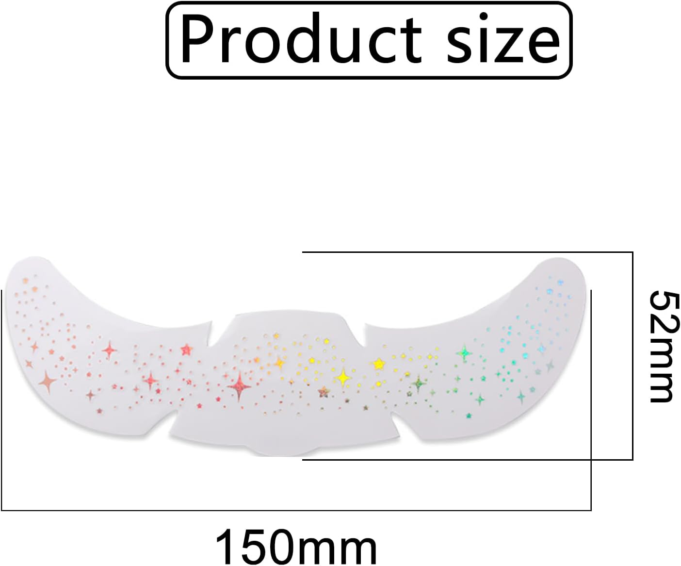 Luzcauwy 12PCS Silver Holographic Face Glitter Freckles Temporary Tattoos, Waterproof Sparkle Star Stickers for Festival, Rave, Halloween, Concert, Shiny Metallic Makeup Stickers for Women & Girls image number 2