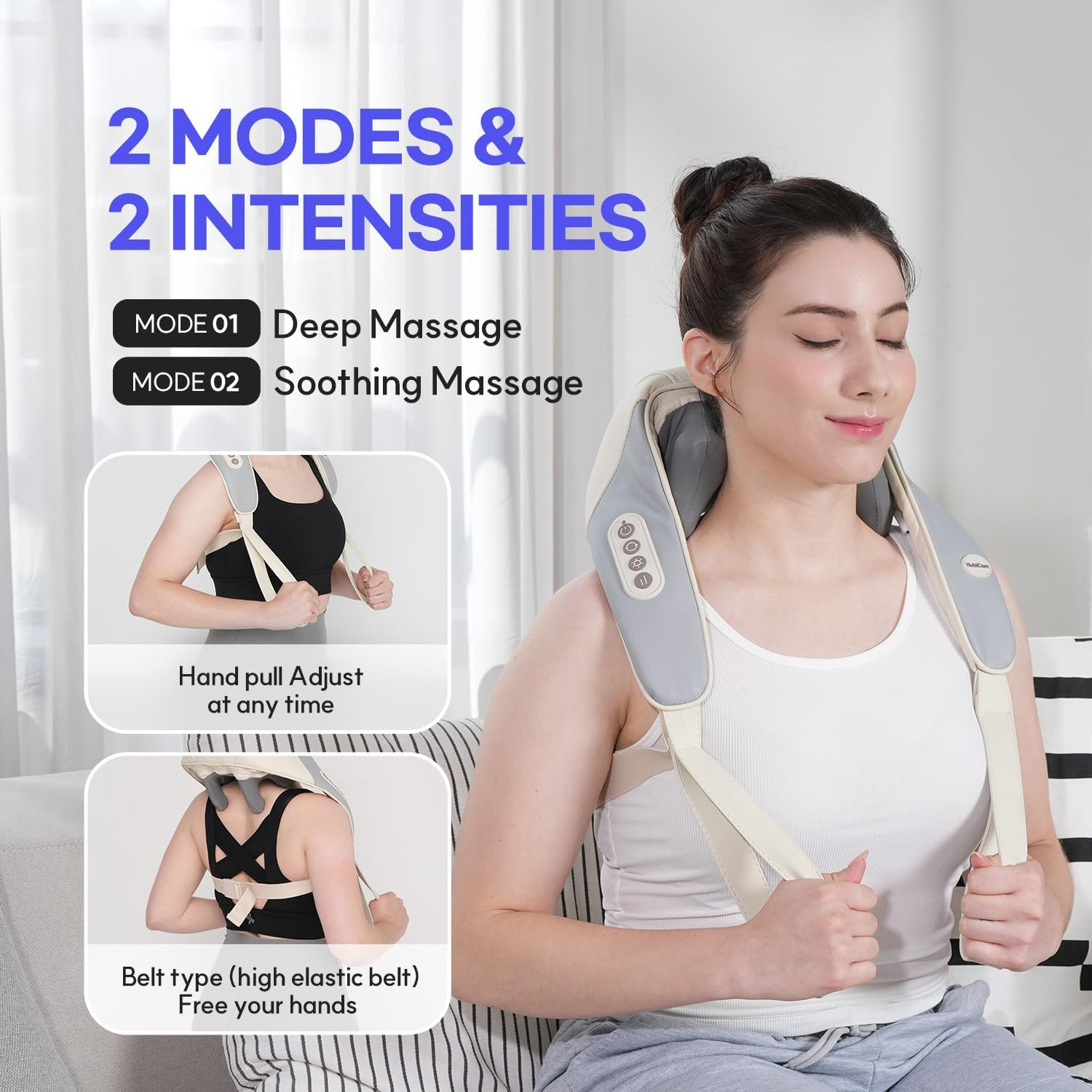 Hubicare Mini Shiatsu Neck and Shoulder Massager with Heat for Pain Relief Deep Tissue, Neck, Back, Shoulder, Leg Electric Kneading and Heating, Perfect Gifts for Men Women Dad Mom image number 1