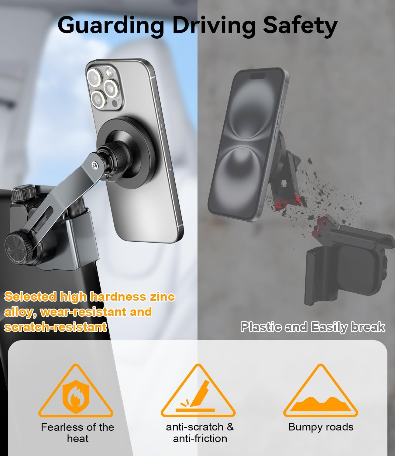 Cloudvalley for Tesla Phone Mount [Strongest Magnetic] Metal Car Mount for Model 3/Y/S/X, Liftable Design, No Glue Required, Compatible with Magsafe Iphone 16/15/14/13/12, Tesla Accessories image number 3