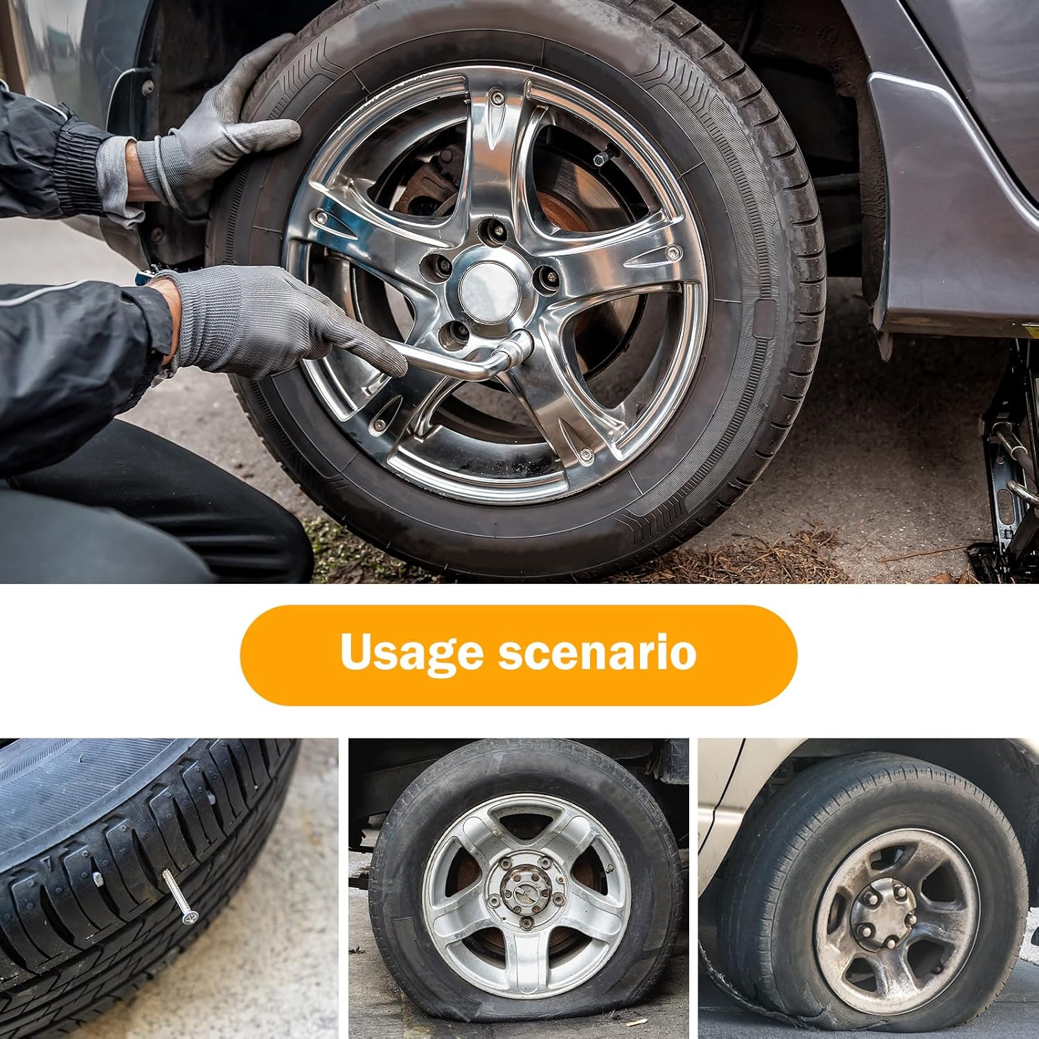 3Pcs Telescoping Lug Wrench Universal Extendable Lug Wrench with 17/19/21/23Mm Sockets L-Shaped Wheel Wrench Foldable Wheel Nut Remover for Car Tires Repair image number 4