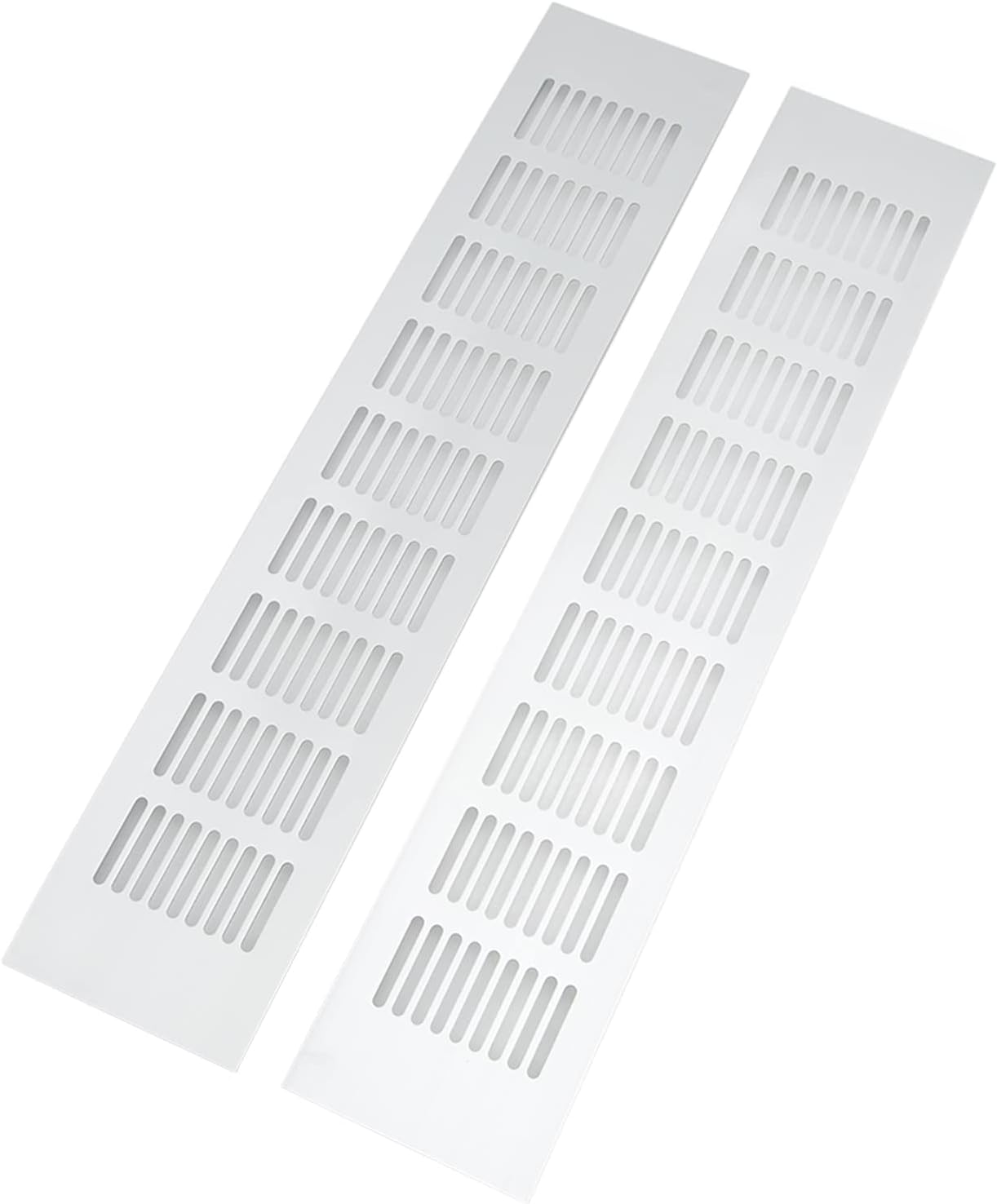 Ventilation Grille 2Pcs Aluminum Alloy Rectangular Vent Plate 80X400Mm with Pre-Drilled Holes for Easy Installation for Closets Shoe Cabinets Motorhomes Rvs Camping Home Office Furniture image number 4