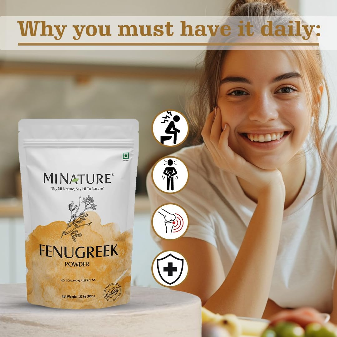 Mi Nature Fenugreek Powder |227G (8 Oz) | Vegan | Cruelty Free | Chemical Free | Non-Gmo| Made in India image number 5