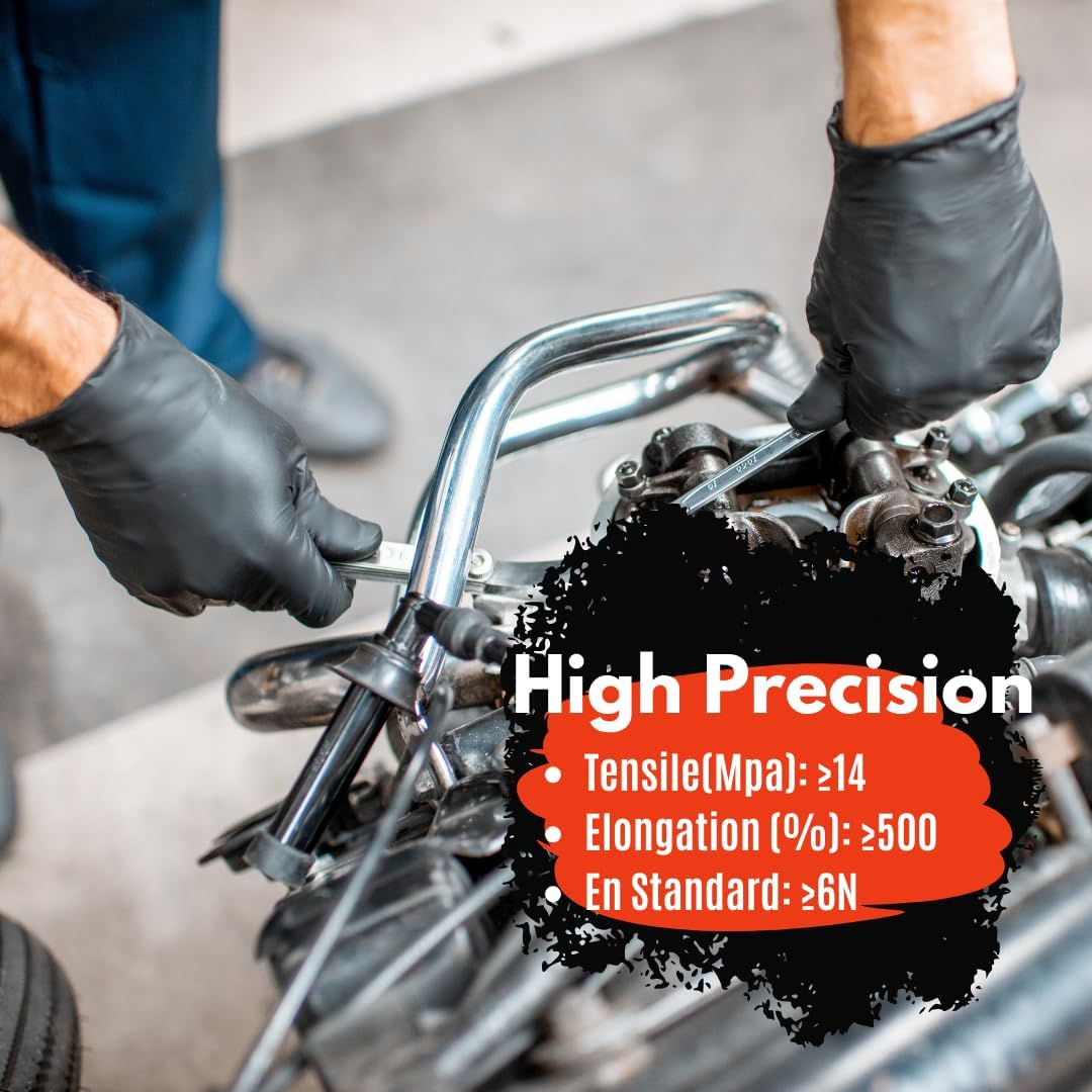 Disposable Nitrile Gloves Powder Free 100 Pieces - 5 Mil, Disposable Gloves, Cooking Gloves, Mid-Heavy Duty, Cleaning Gloves, Latex Free, Powder Free, Black image number 3