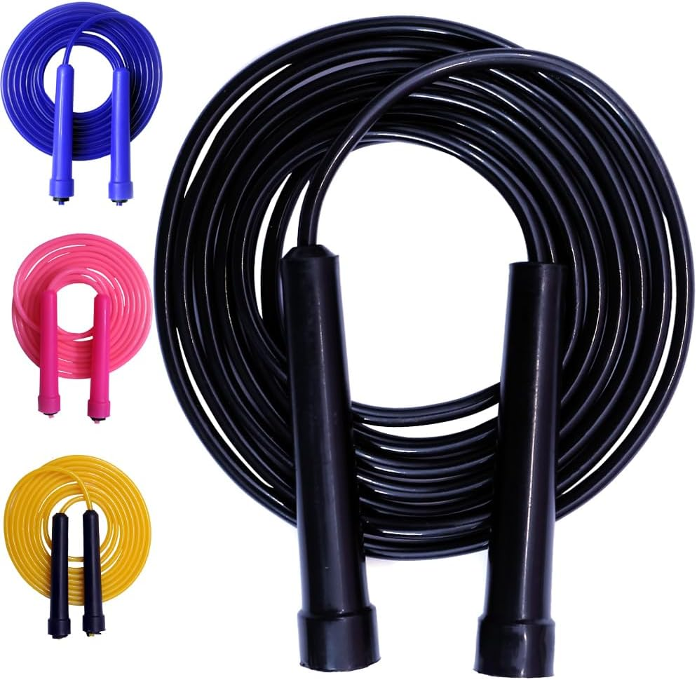 YSCARE Skipping Rope for Exercise Jump Rope Boxing Fitness Training Jumping Gym Workout Fat Burn for Men, Women and Kids 9Ft (Black) image number 1