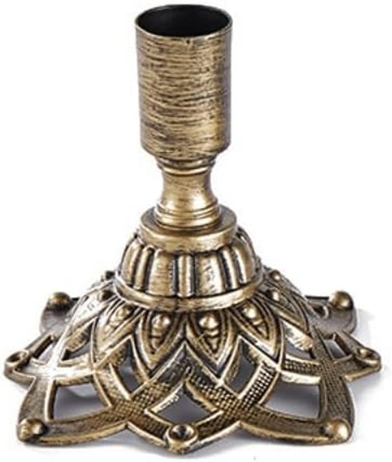 2PCS Brass Taper Candle Holders Candle Stick Holders Set Vintage Metal Pillar Candlestick Holders for Fireplace, Party, Dining, Home, Wedding Decor，Fits 7/8（2.2Cm） Inch Thick Candle&Led Candles ﻿