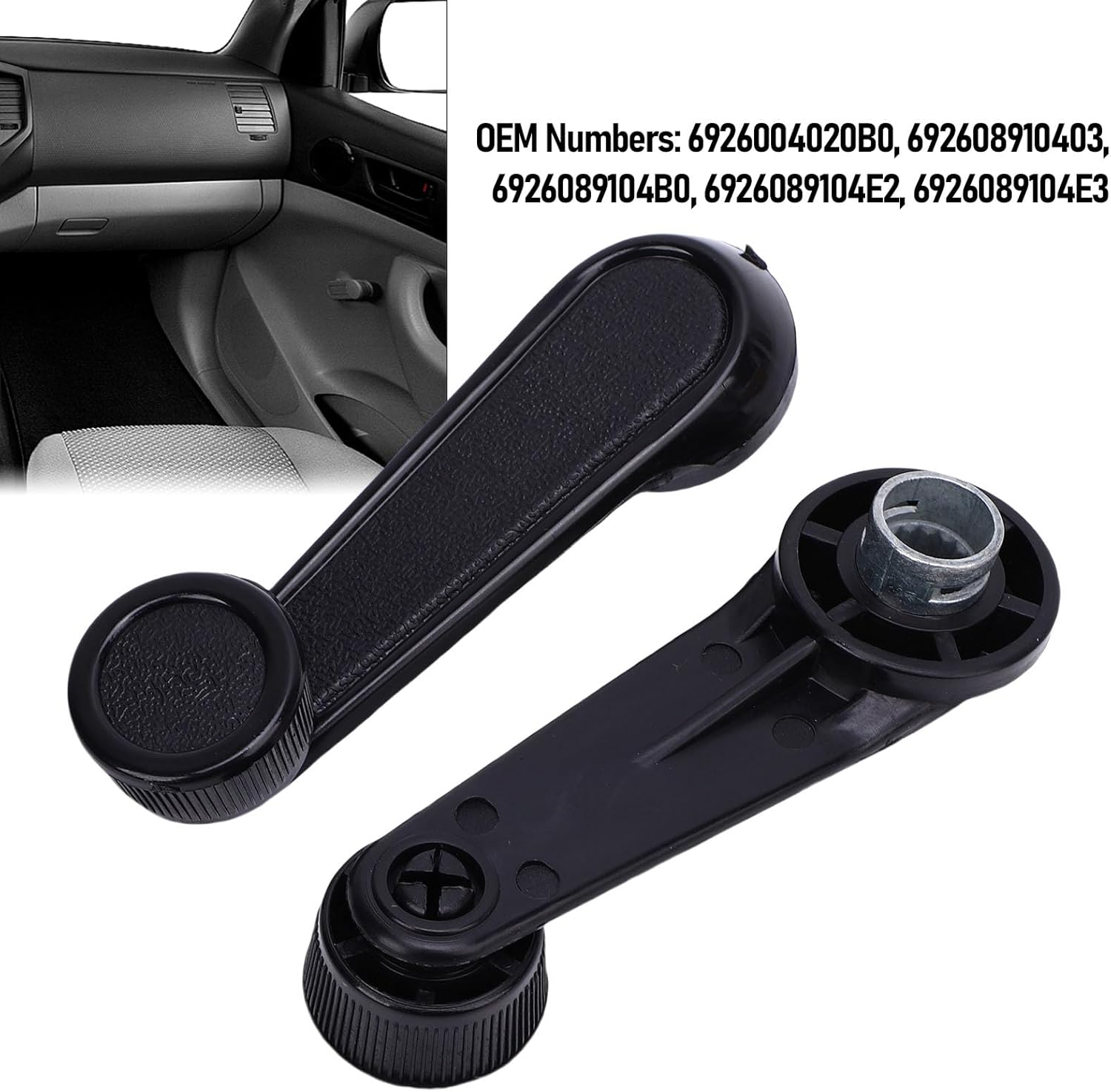 Interior Window Crank Handle, 6926004020B0 Car Window Winder Crank Door Handle Manual Regulator Replacement for ; for Tacoma (Black)