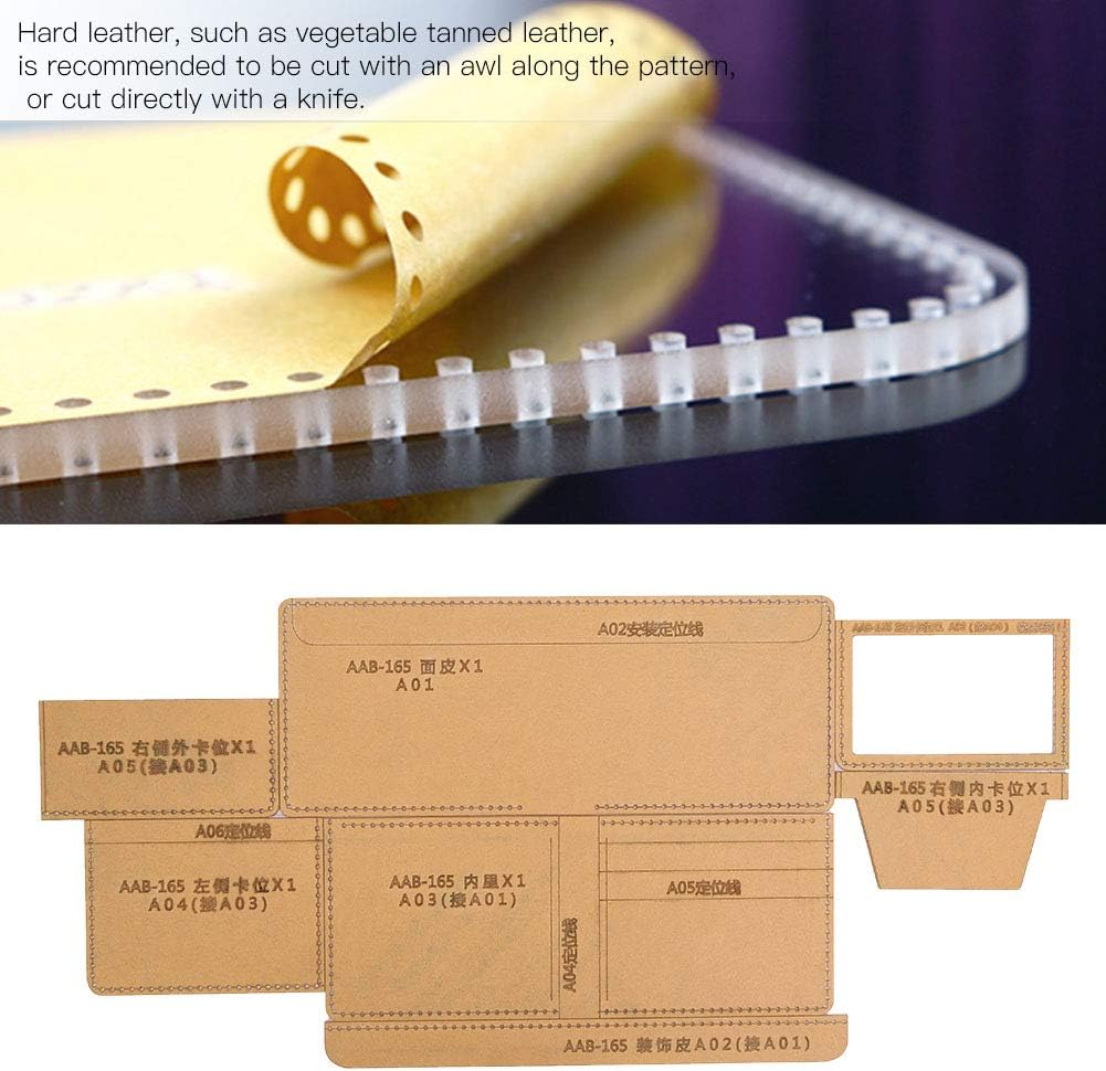 Lightweight Acrylic Wallet Template Stencil for DIY Leather Crafts. 1:1 Ratio. Weather Resistant. High Transparency. Suitable for Various Wallet Making Projects image number 3