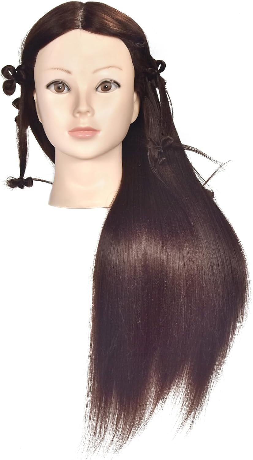Training Head, Blad Mannequin Head,71 Cm, with 100% Synthetic Hair, Mannequin Head for Cosmetology, with a Table Clamp image number 2