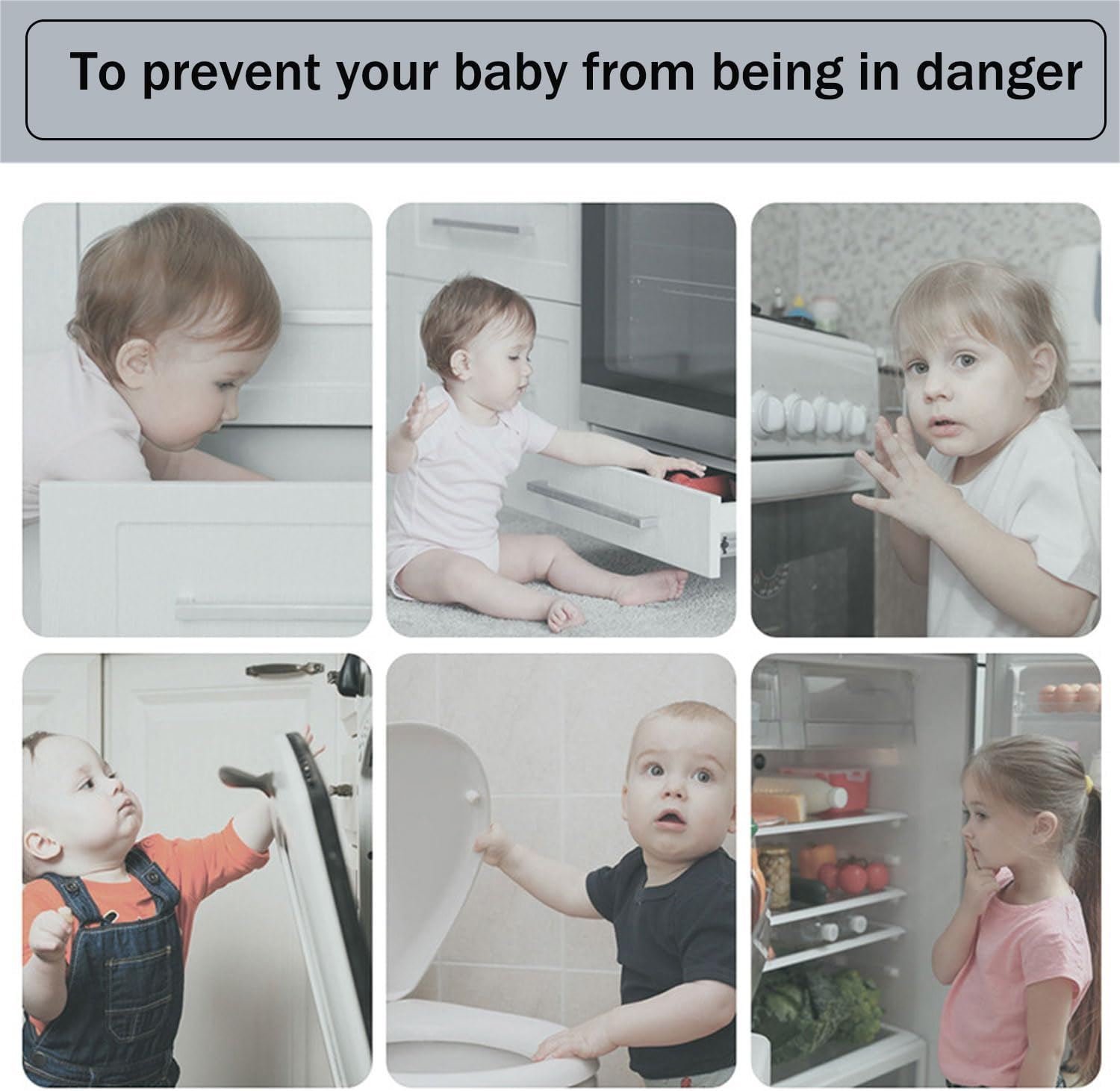 20Pcs Cabinet Locks for Babies, Child Safety Cabinet Locks with Adhesive for Wardrobe Drawer Cupboards Fridge Oven Closet Pantry, Baby Proofing Door Latch for Protecting Kids Toddler Infant image number 4