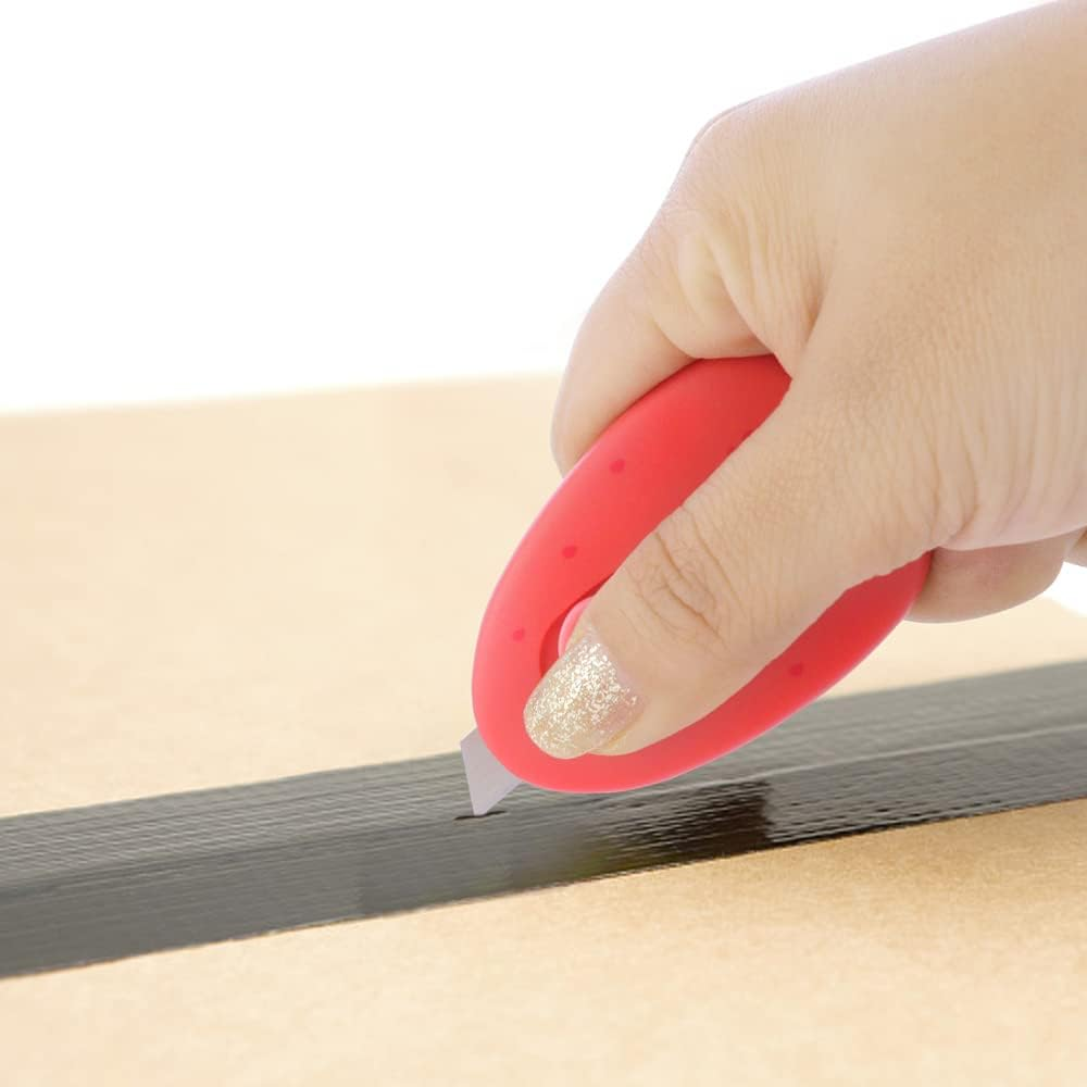 Hengke 2 Pack Mini Creative Carrot an Strawberry Shaped Art & Craft Cutter Retractable Box Letter Opener Portable Utility Knives Office School Stationery for Cutting Envelope Paper Cardboard image number 5