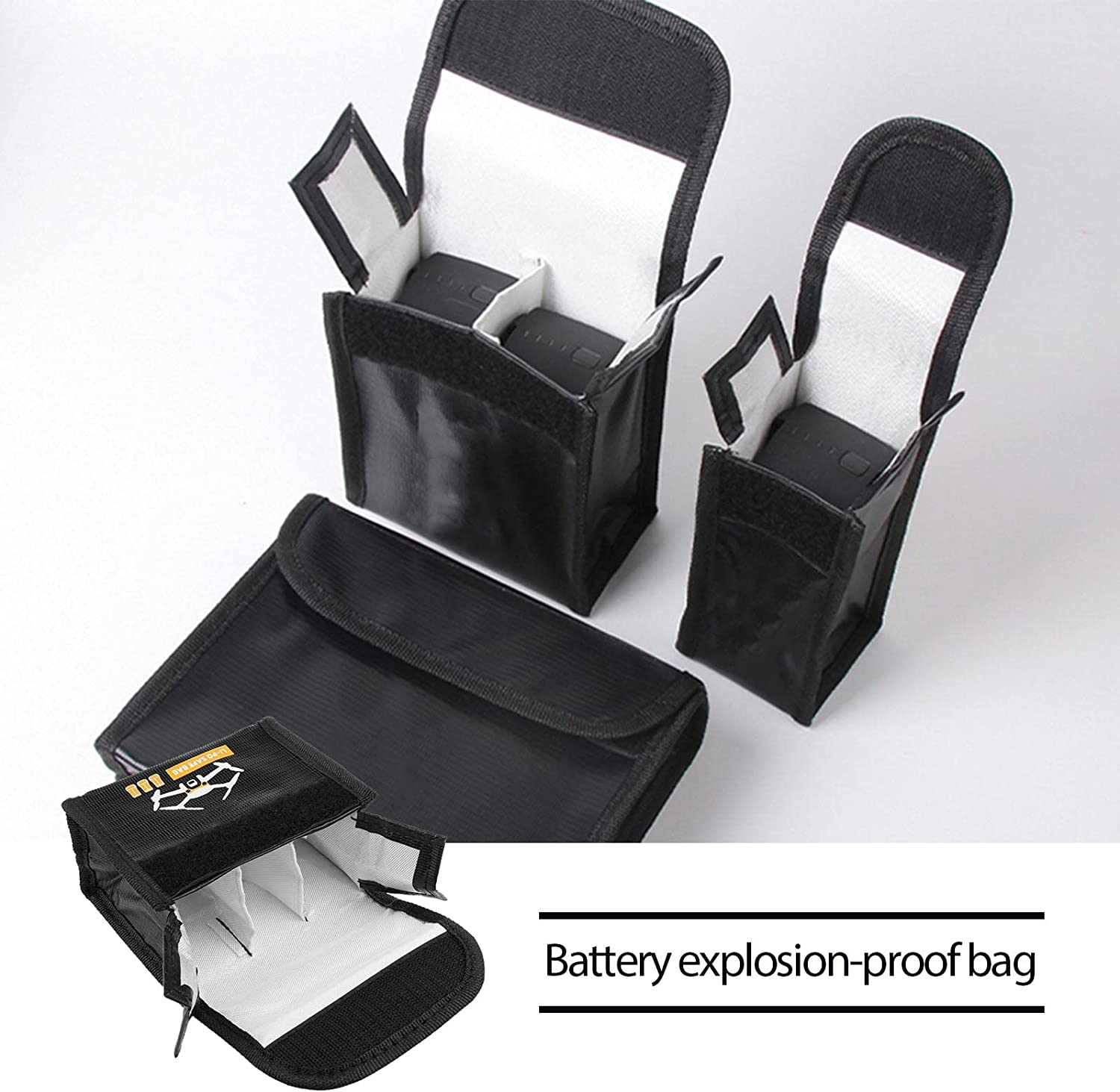 Ecsing Battery Explosion-Proof Safety Bag Compatible with Mini 3 Pro Drone Battery Safety Charging Storage Bag Replacement 121X95X63Mm L Size image number 3