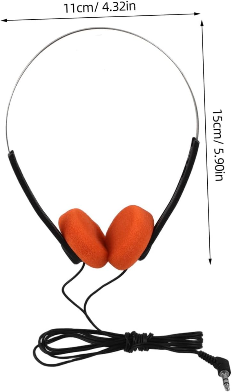 HEATSHAKING Portable Lightweight Ear Headphones for Classroom Use with Adjustable Headband Cushioned Ear Pads Retro Design Comfortable Fit for Educational Listening image number 6