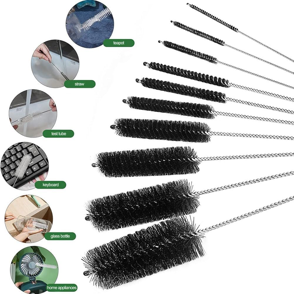 10Pcs Bottle Cleaner Brush Set with Hook, 8.2 Inch Nylon Bottle Cleaning Brushes for Narrow Neck Bottles, Cups, Pipe Cleaners, Straw Cleaner Brush for Owala,Baby Bottles,Hydroflask,And Munchkin image number 3