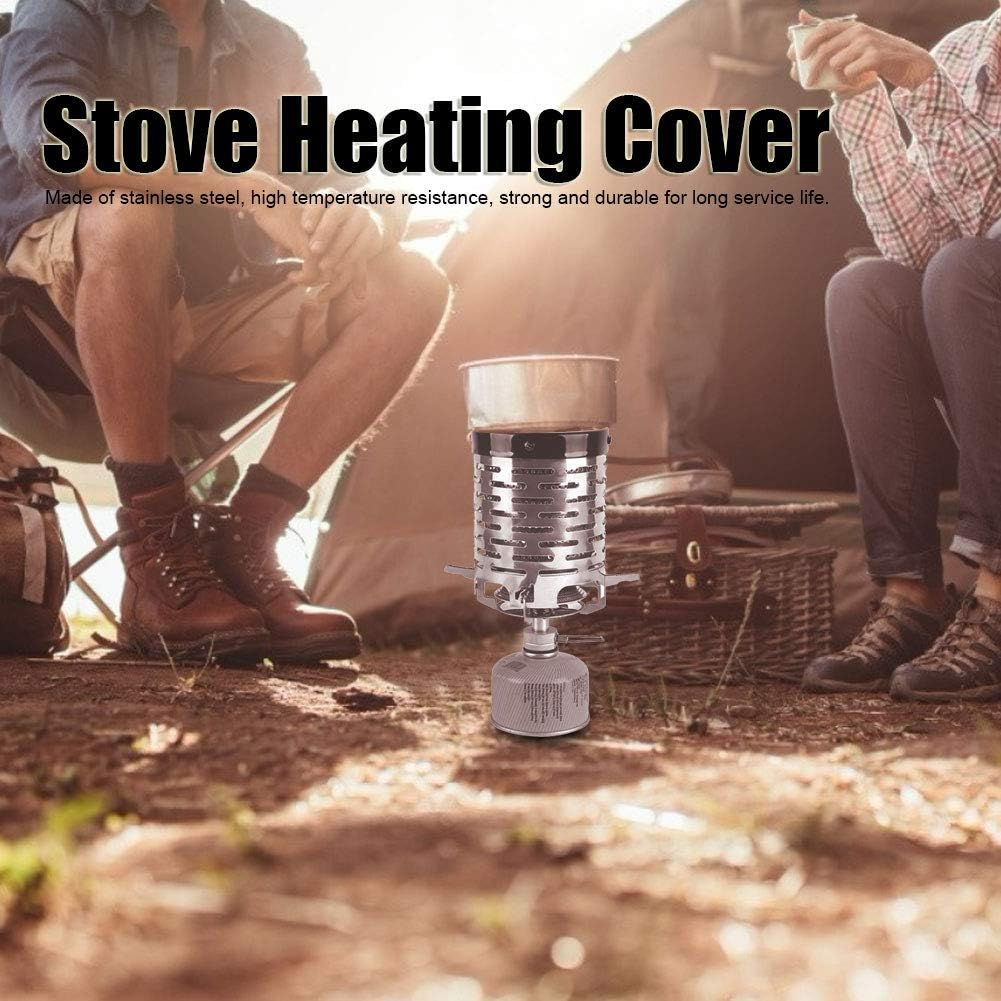 Yosoo Mini Stainless Steel Portable Wood Burning Outdoor Heater Folding Warming Stove Cover for Camping image number 2