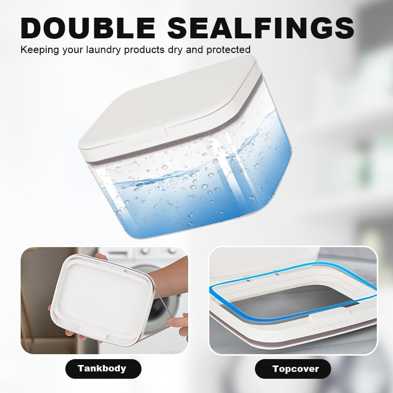 Sunal Laundry Pods Storage Container for Room Organization, 2.8L Large Capacity Laundry Powder Container with Airtight Lid for Detergent, Scent Booster Storage image number 4