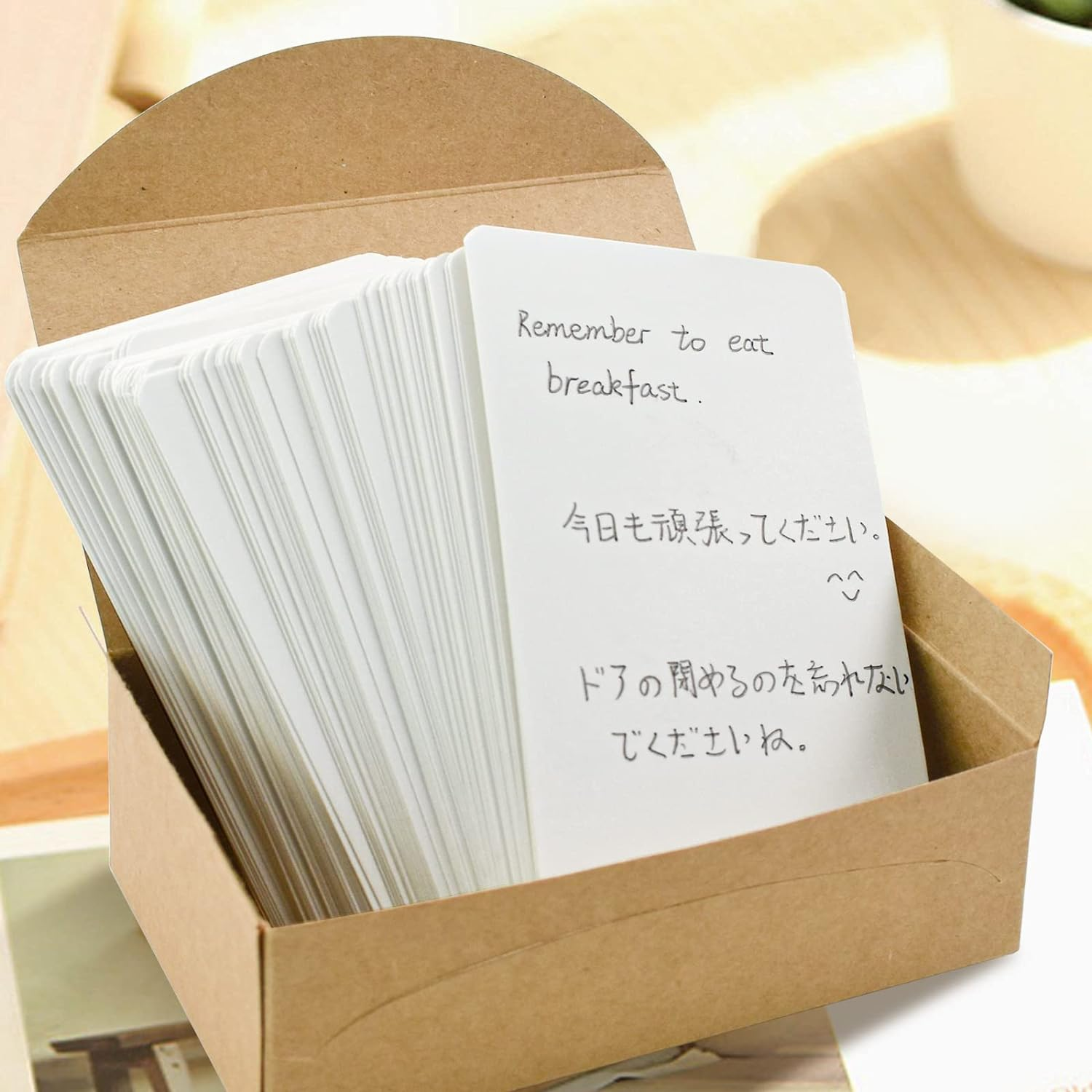 VANRA 300PCS Blank Index Cards 3X5 Inches Note Cards Thick 111Lb Cardstock Flash Cards, Unruled Study Cards for School Learning, Office (White) image number 6