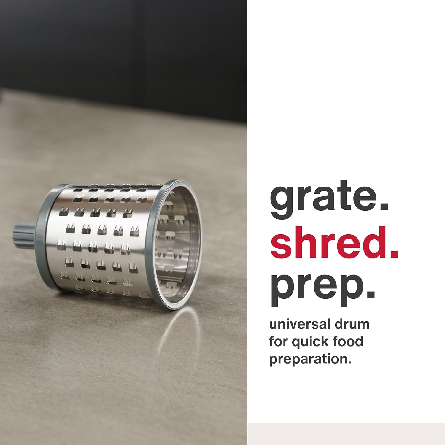 Zyliss Universal/Bircher Drum Grater | High-Quality Stainless Steel Design for Effortless Grating of Apples, Cereals, and Granola | Sharp, Durable Blades | Compatible with Zyliss Rotary Cheese Grater image number 6