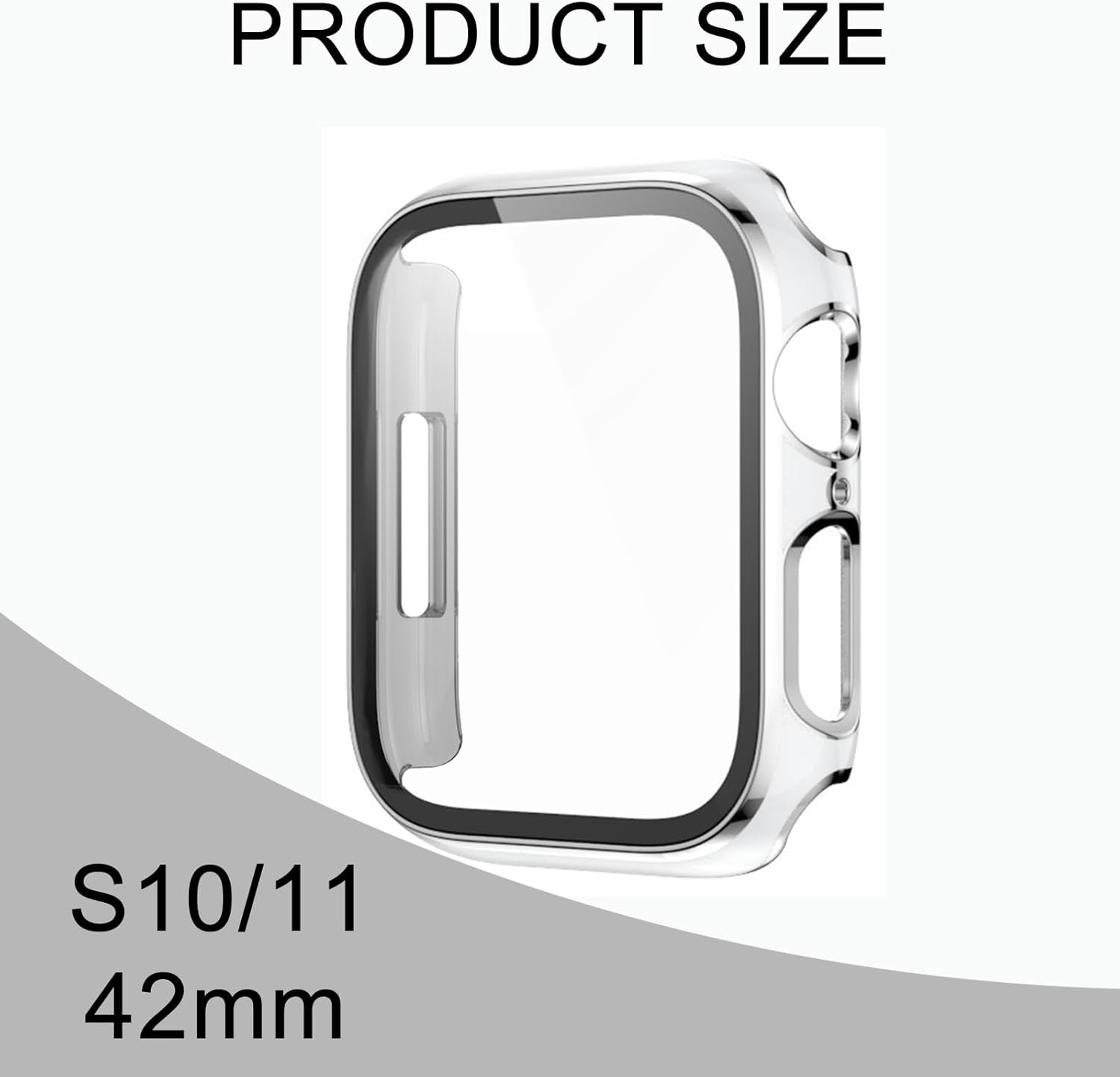 3 Pack Case Compatible with Apple Watch Series 11 and 10 42 Mm Built in HD Tempered Glass Screen Protector Overall Cover Replacement for Watch S11 and S10 2024 2025 Clear Full Coverage Case image number 2