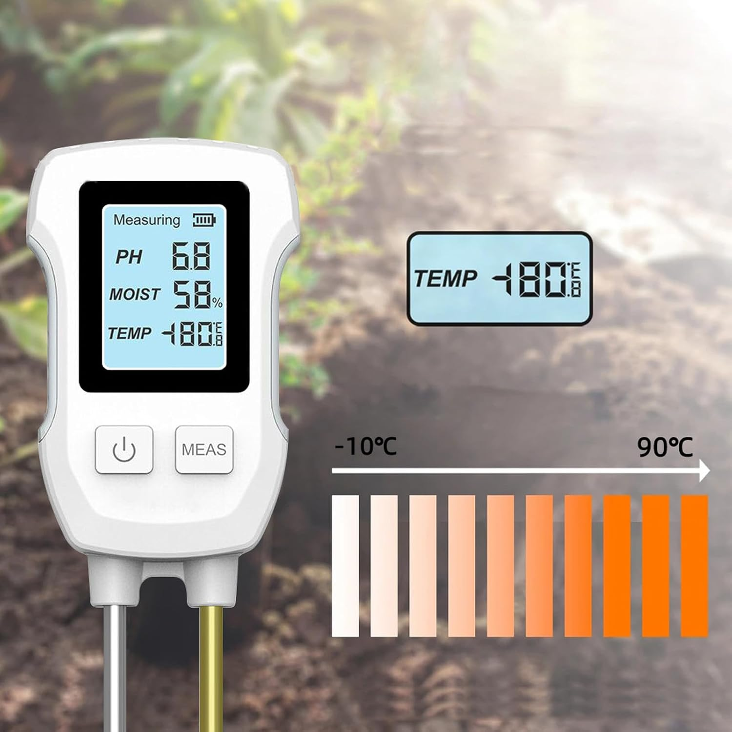 Versatile Digital Tester of Soil Moisture PH