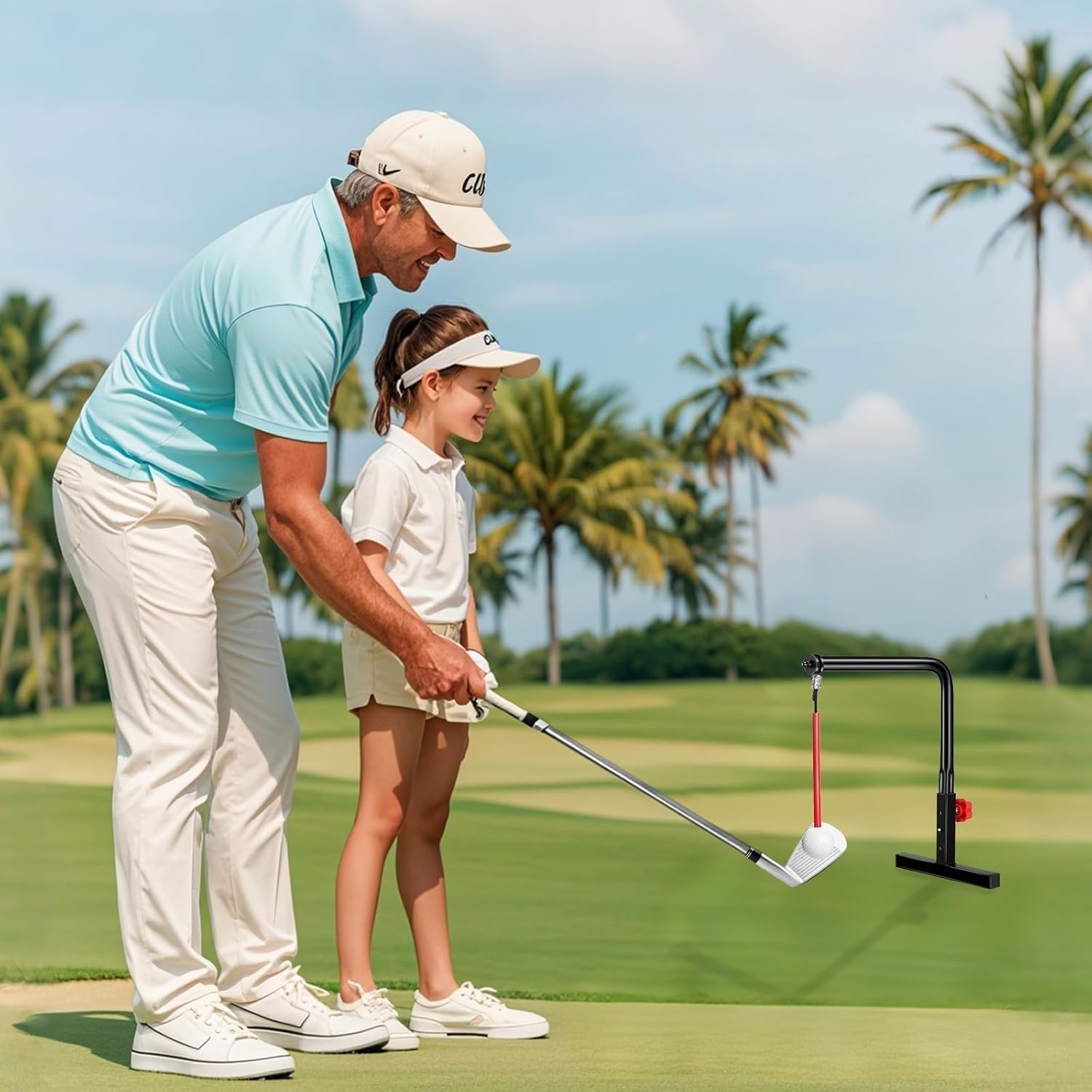 Golf Swing Trainer, Golf Training Aid, Adjustable Height Swing Practice Tool, Portable Golf Training Aid for Beginners to Professionals, Office and Home image number 2