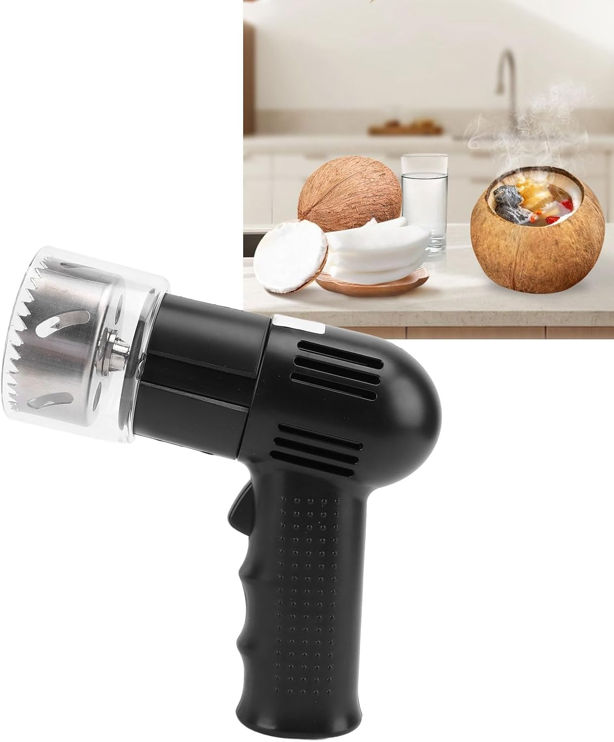 Bewinner Electric Coconut Opener Tool, Automatic Coconut Opener Machine, Cordless Coconut Opening Machine, Portable Coconut Shell Opener, Coconut Shredder Tool Coconut Hole image number 1