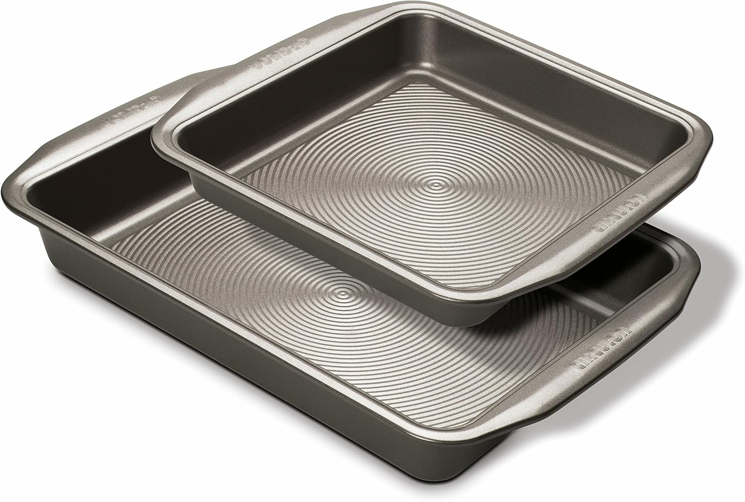 Circulon Momentum Deep Baking Trays Set of 2 - Non Stick Roasting Tins, Durable Dishwasher Safe Bakeware, 39 X 25.5Cm & 25.5Cm Square, Grey