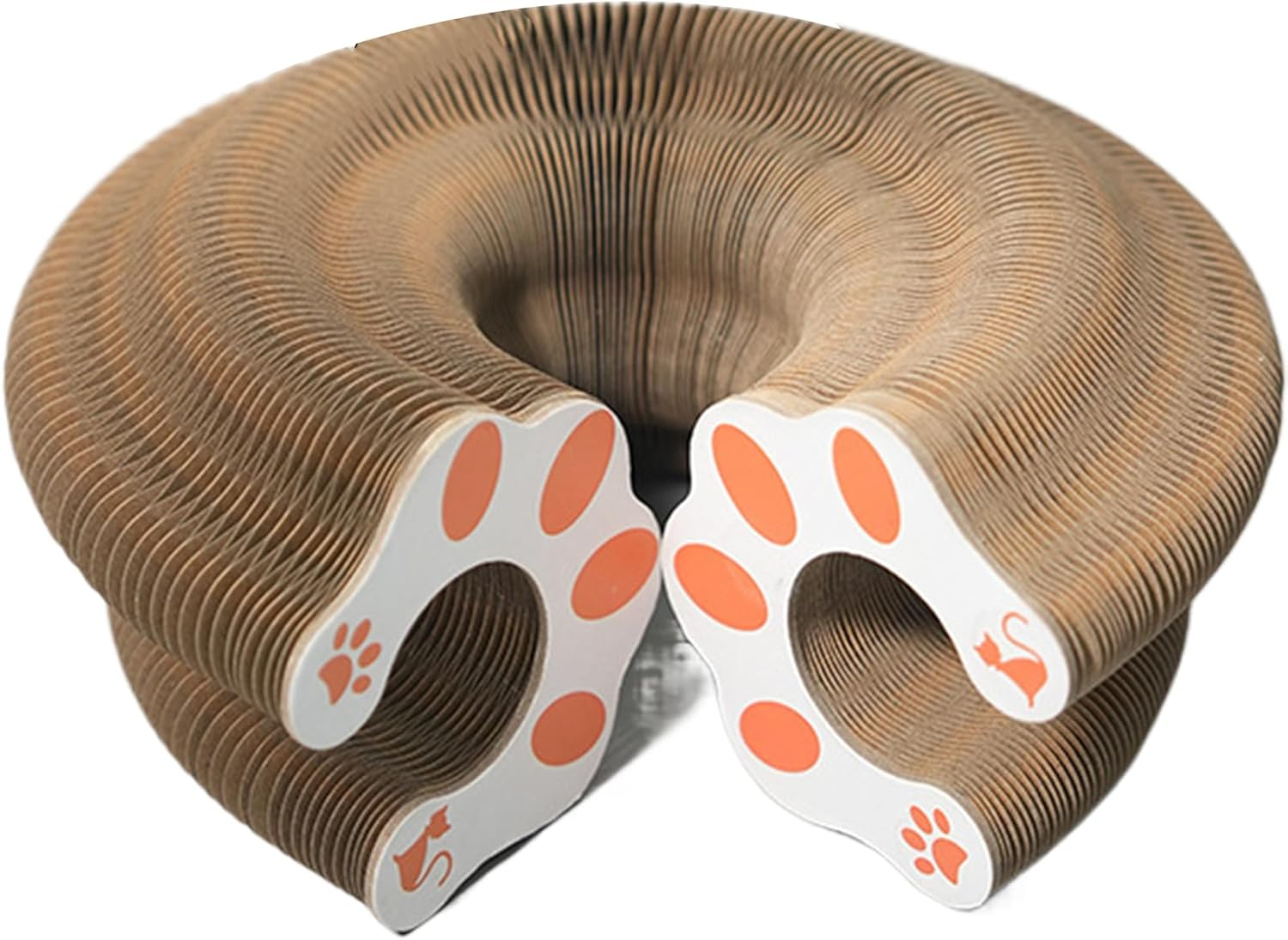 Cardboard Cat Scratcher | Interactive Pad with Ball - Foldable Magic Organ Scratching for Cats Mat - for Relaxation Pets Home Family House Kittens Floor Carpet Sofa Ground Bed image number 3